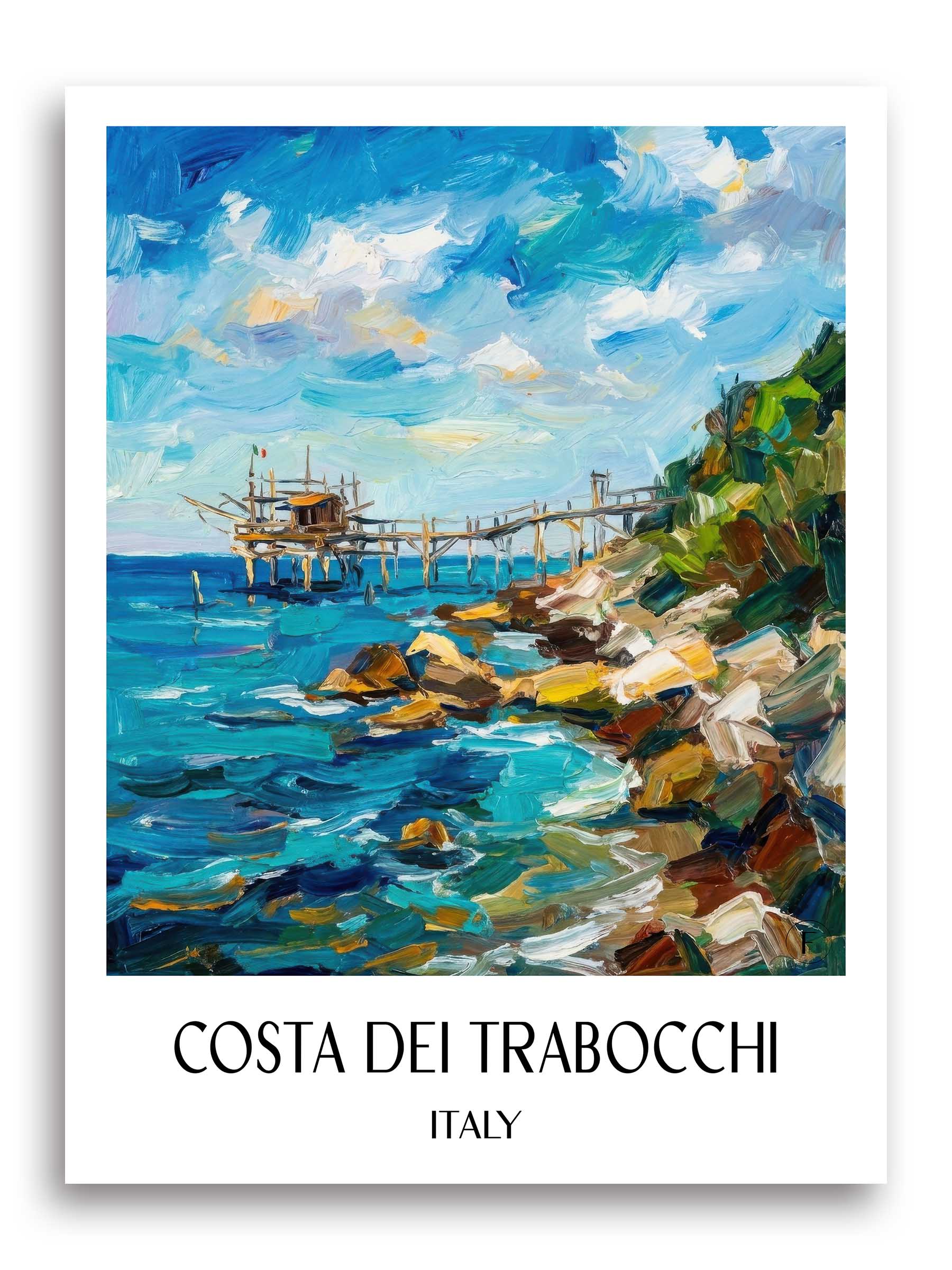 Costa dei Trabocchi Poster - Abruzzen - Italien Kunstdruck - Ölgemälde von A4 bis A1