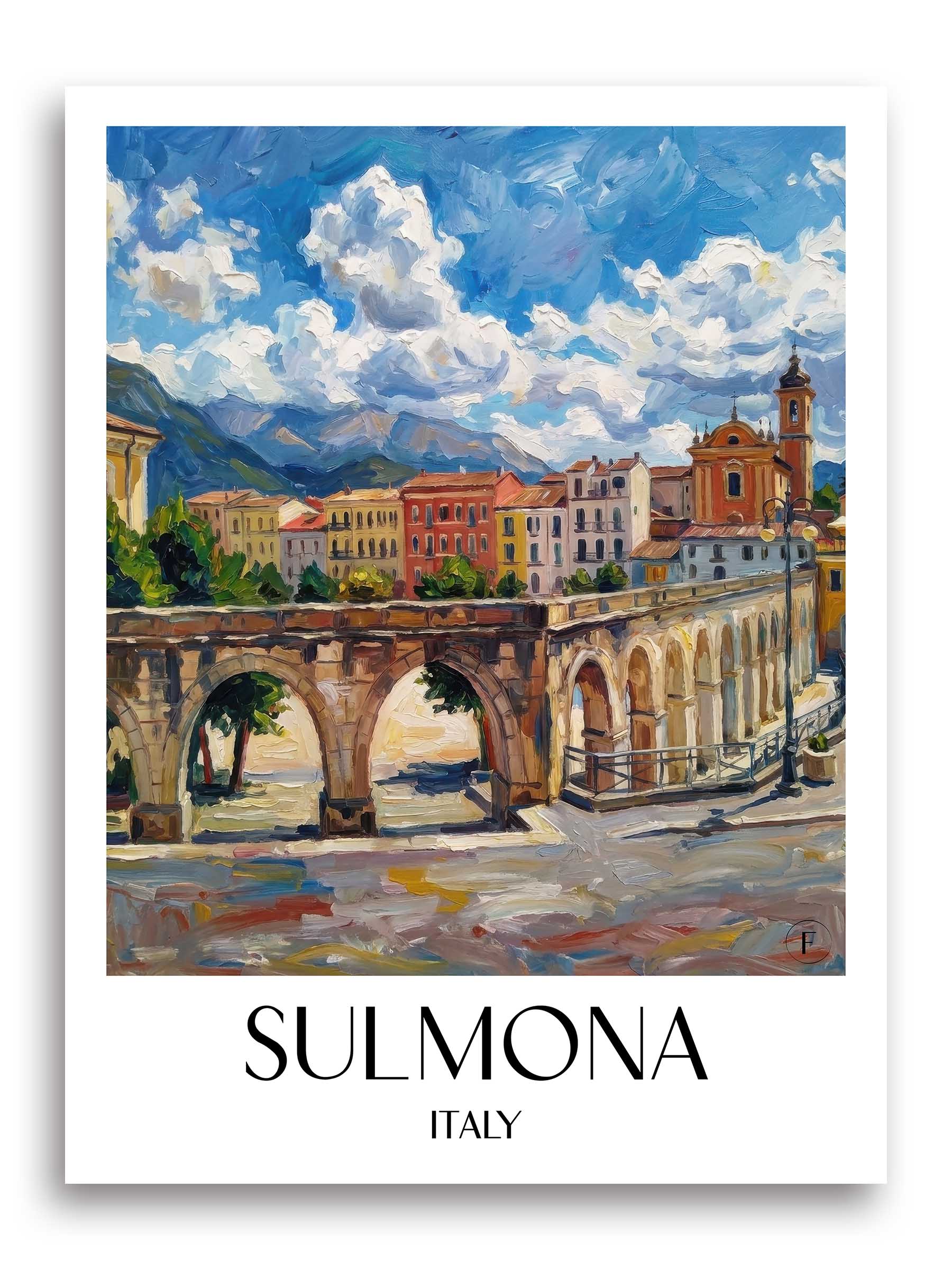 Sulmona Poster - L´Aquila - Italien Kunstdruck - Ölgemälde von A4 bis A1