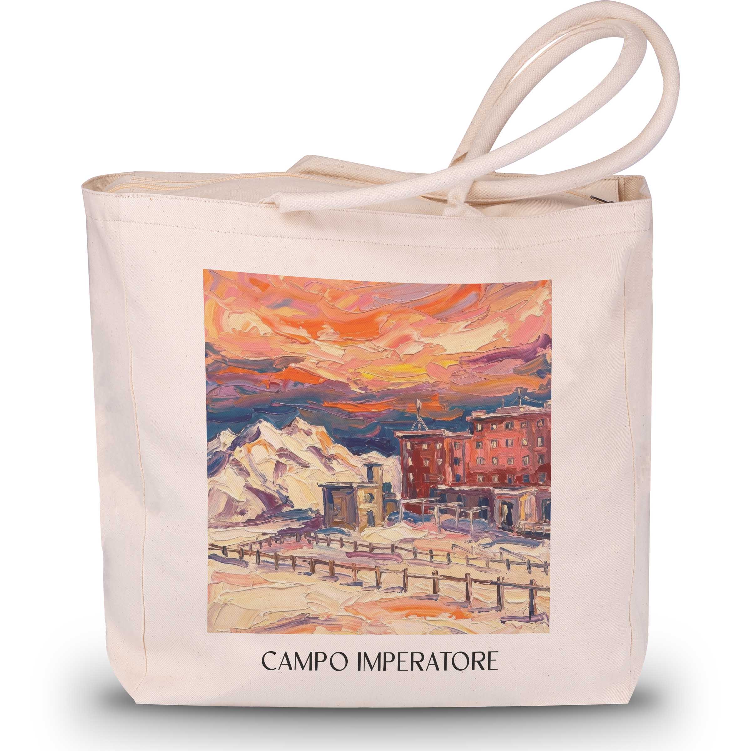 Campo Imperatore Shopping Tasche - Gran Sasso - Italien Tote Bag - Einkaufstasche im Ölgemälde Stil