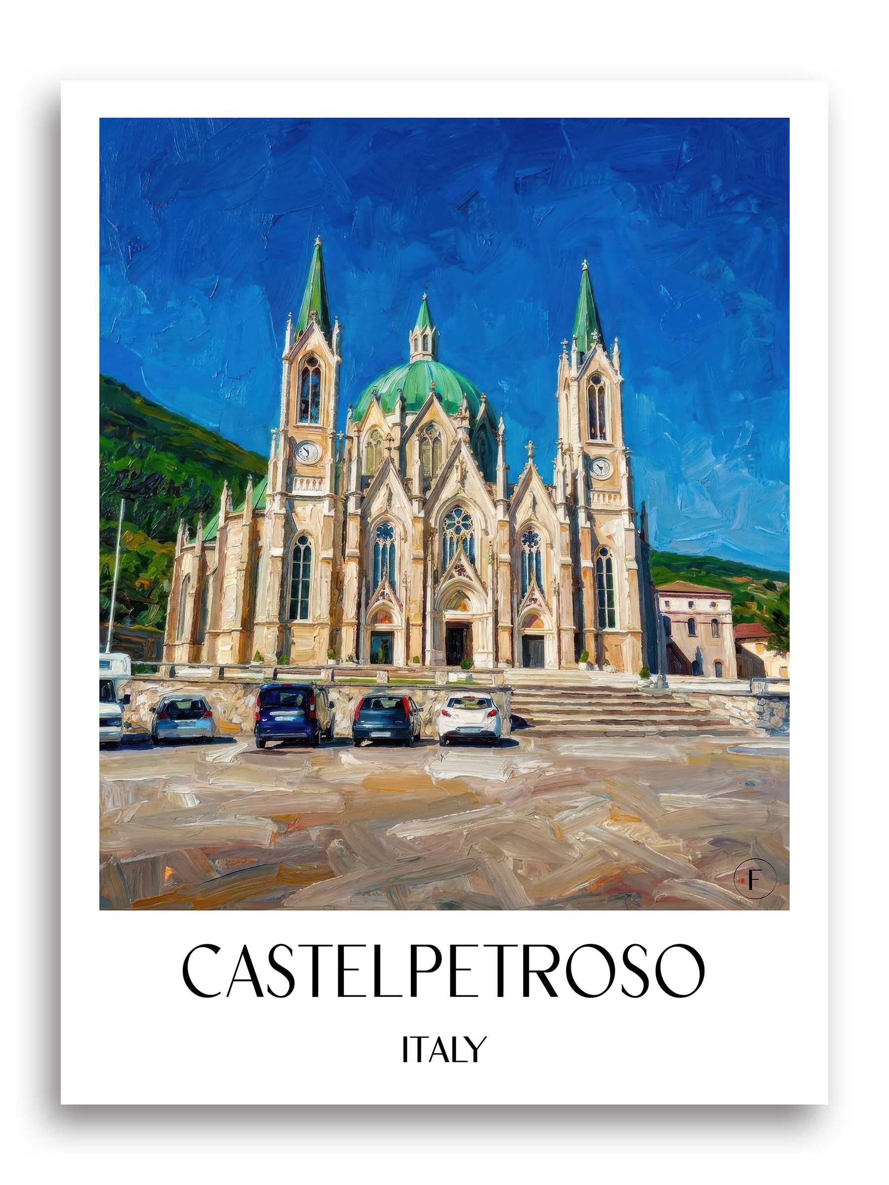 Castelpetroso Poster - Molise - Italien Kunstdruck - Ölgemälde von A4 bis A1