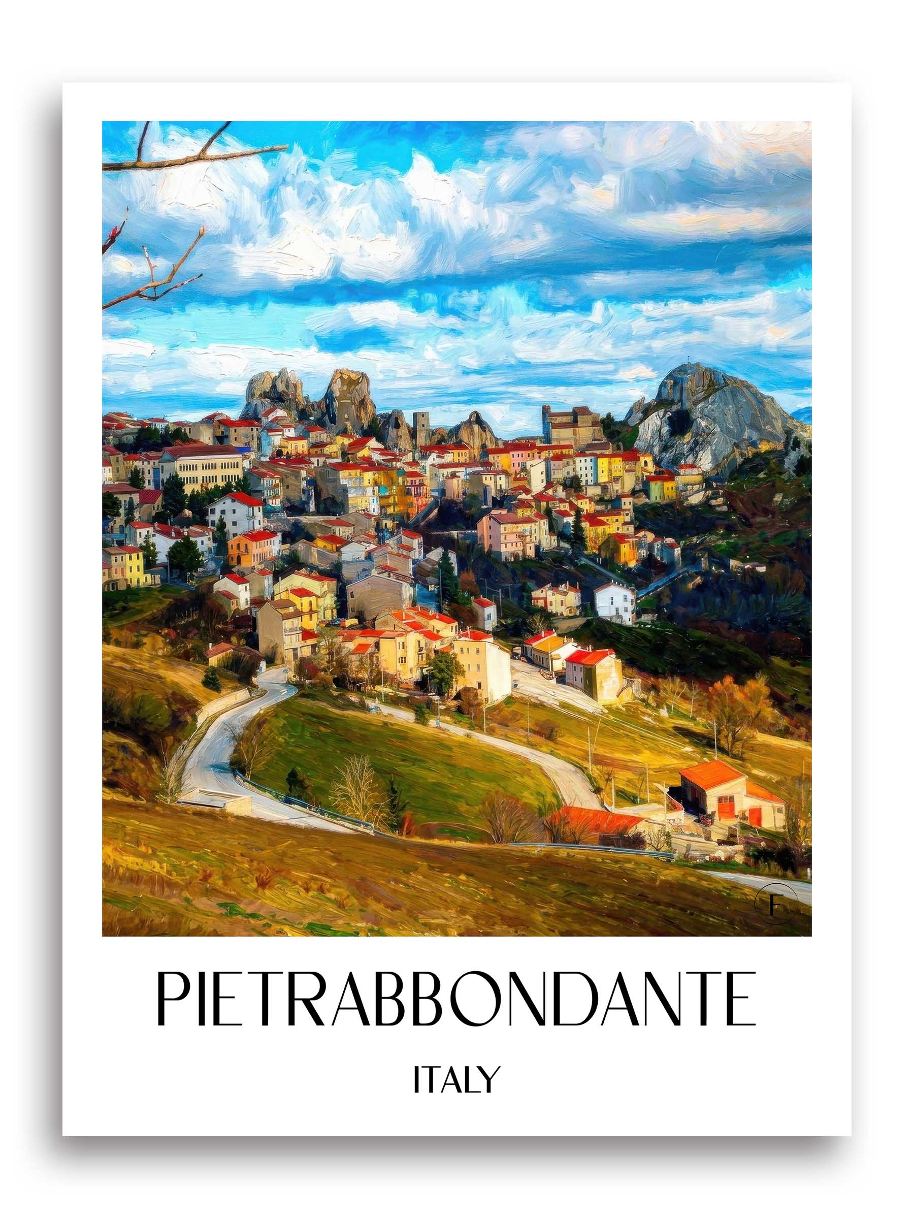 Pietrabbondante Poster - Isernia - Italien Kunstdruck - Ölgemälde von A4 bis A1
