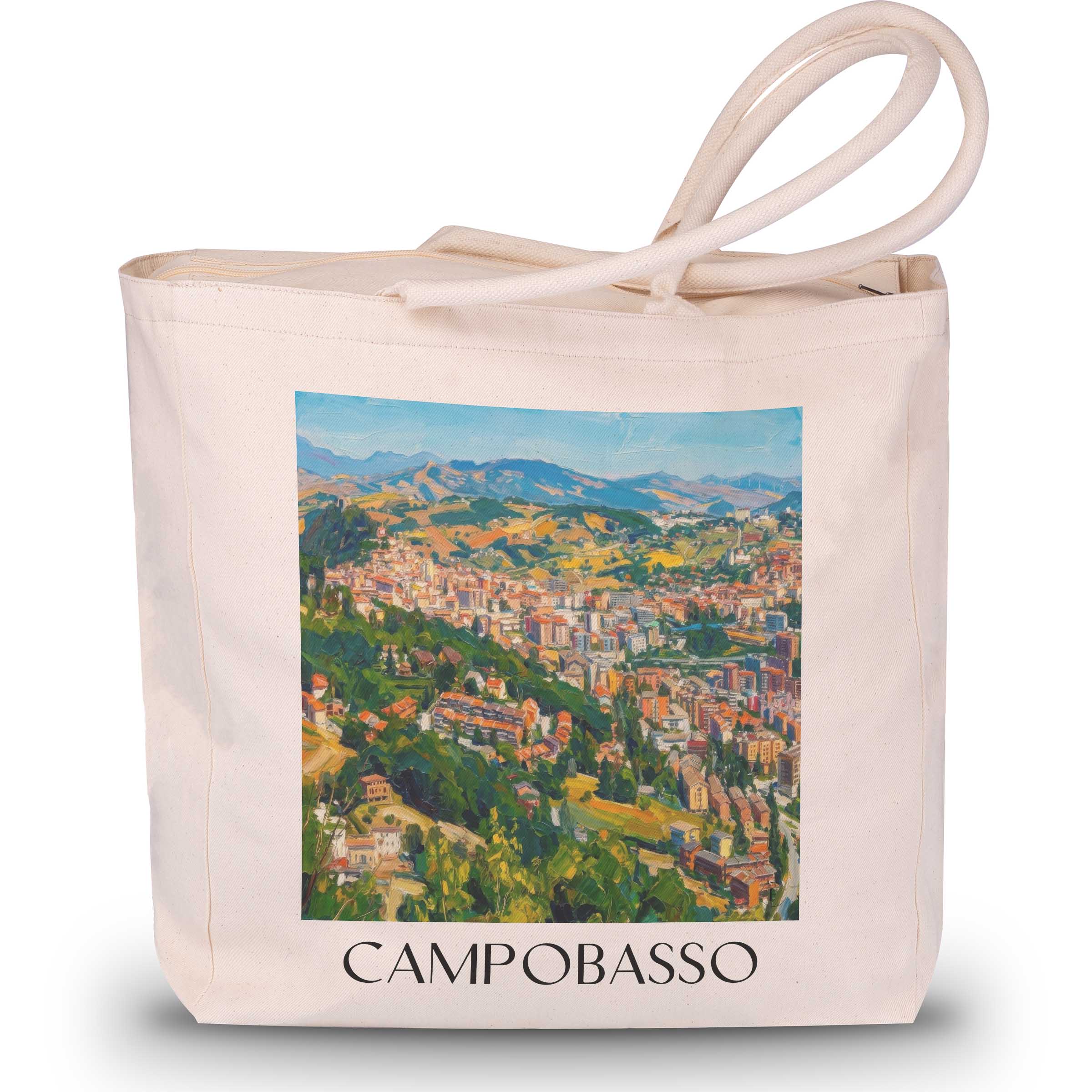 Campobasso Shopping Tasche - Molise - Italien Tote Bag - Einkaufstasche im Ölgemälde Stil
