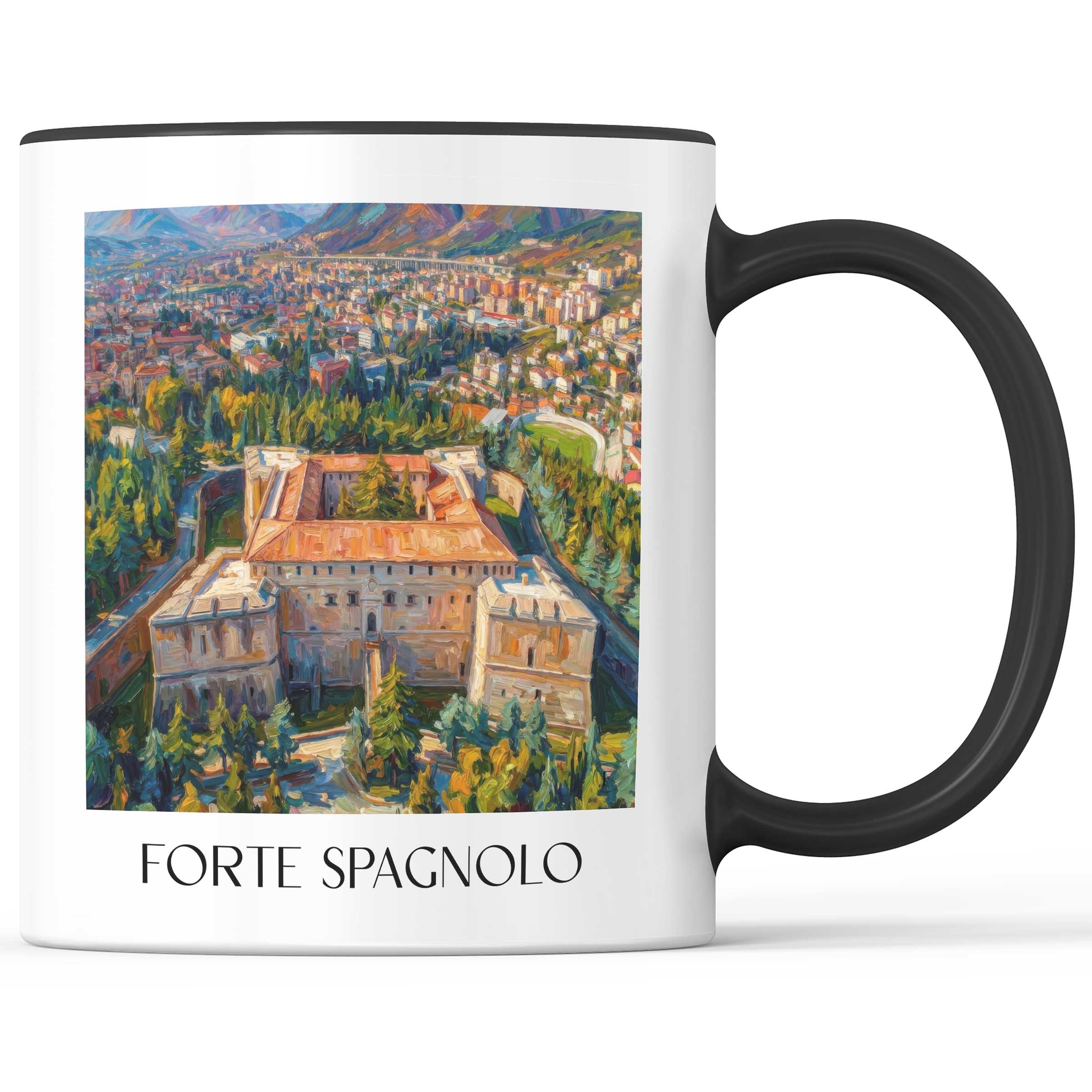 Forte Spagnolo Kaffeebecher - L´Aquila - Italien Becher - Kaffeetasse im Ölgemälde Stil