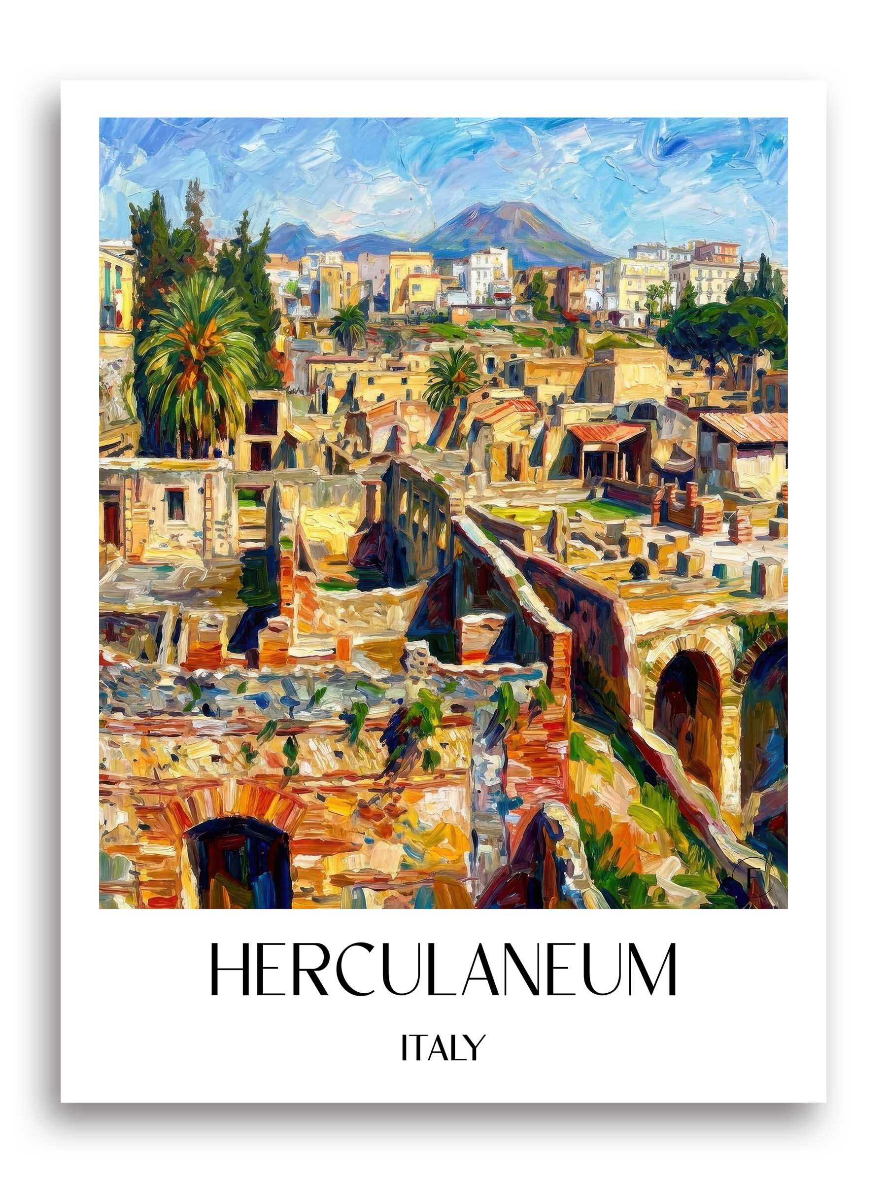 Herculaneum Poster - Kampanien - Italien Kunstdruck - Ölgemälde von A4 bis A1