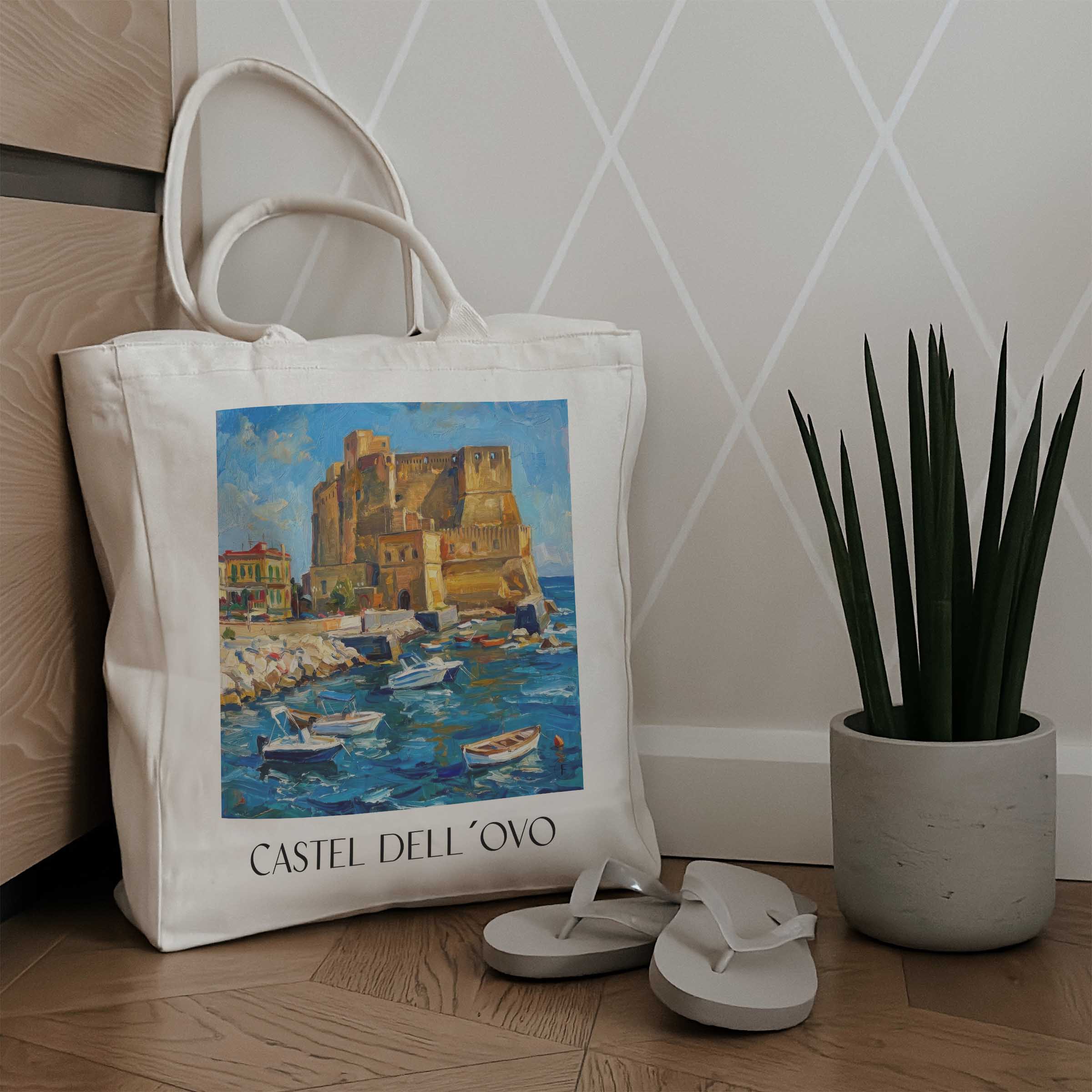 castel-dell´ovo-neapel-italien-einkaufstasche-oil-painting-oelgemaelde