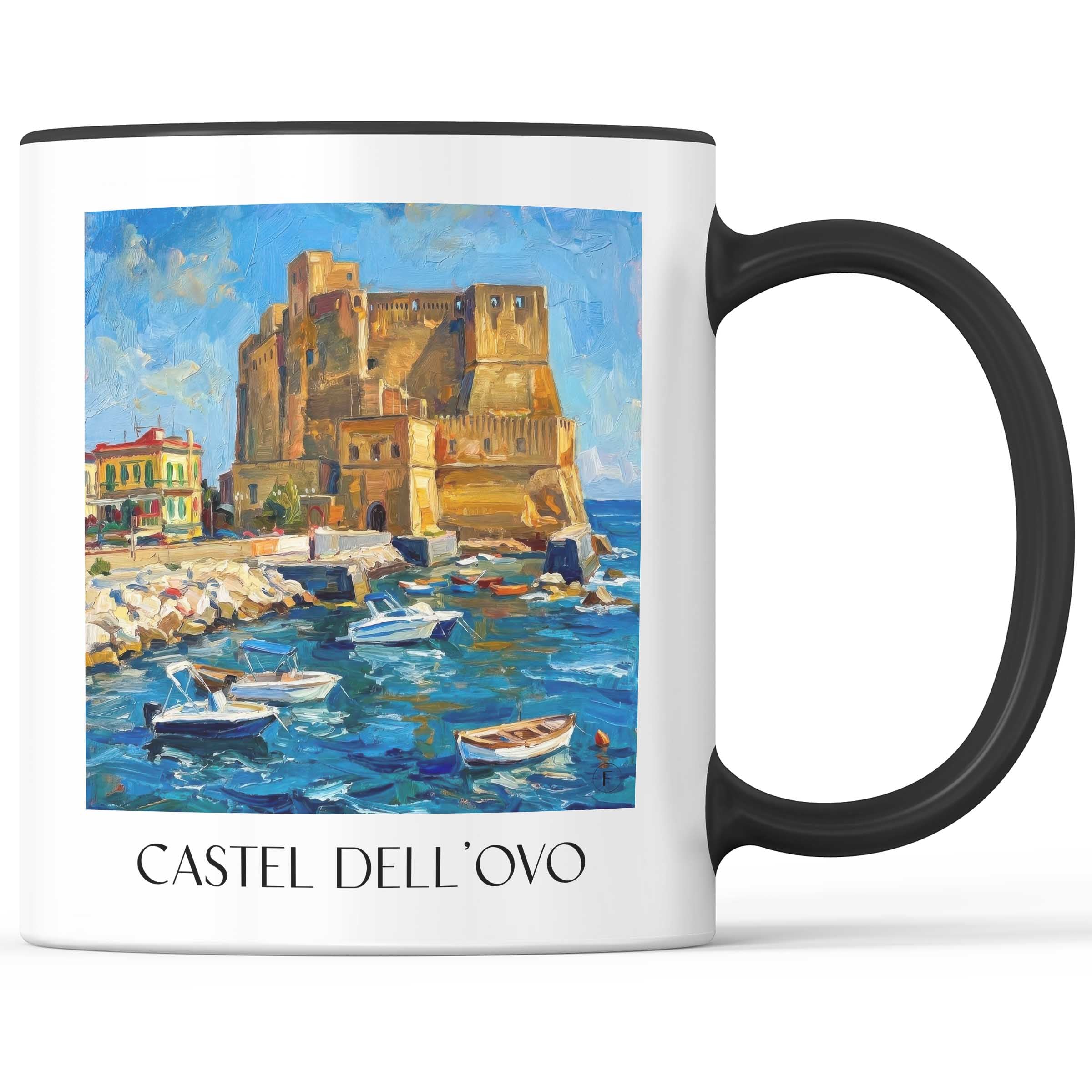 Castel dell´Ovo Kaffeebecher - Neapel - Italien Becher - Kaffeetasse im Ölgemälde Stil