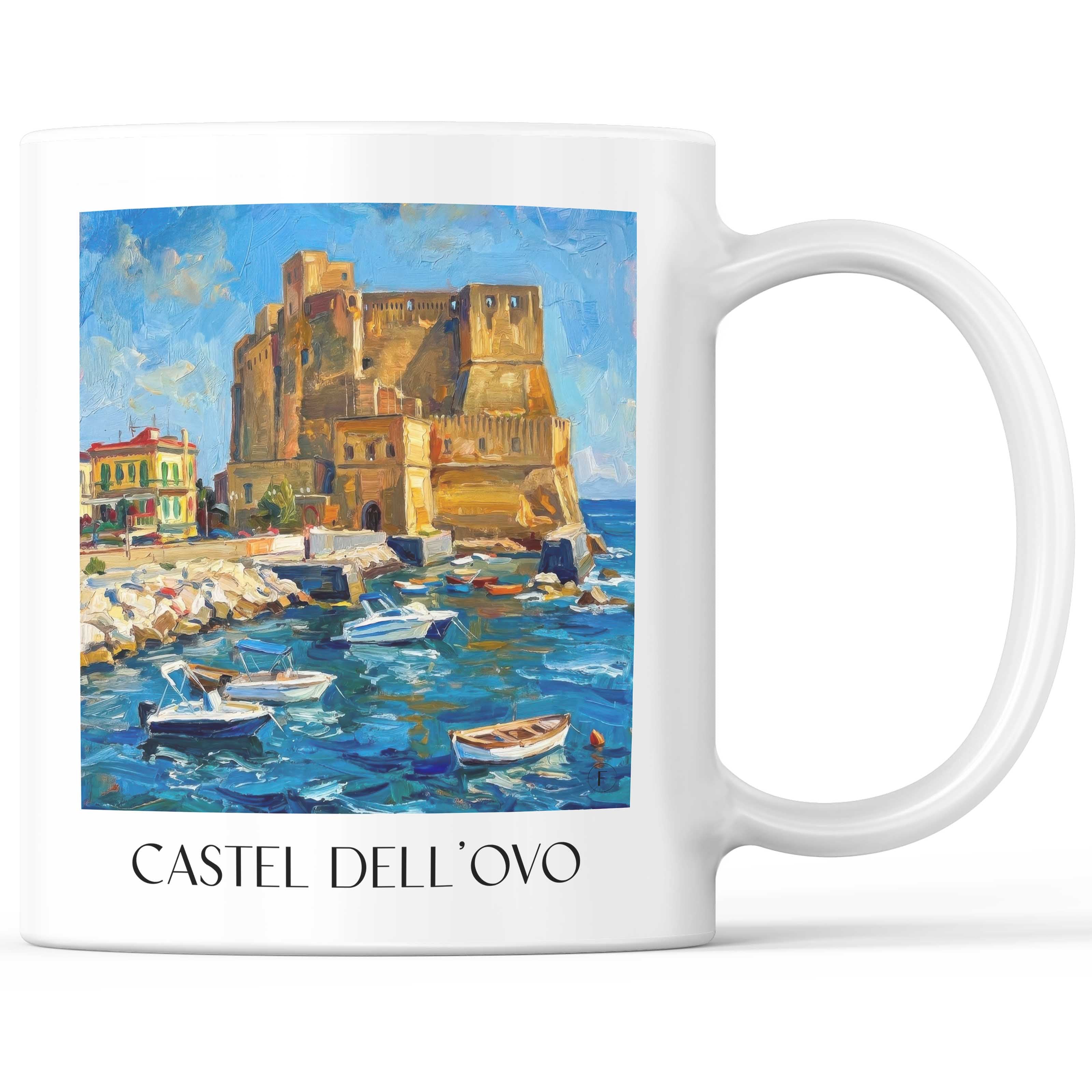 Castel dell´Ovo Kaffeebecher - Neapel - Italien Becher - Kaffeetasse im Ölgemälde Stil