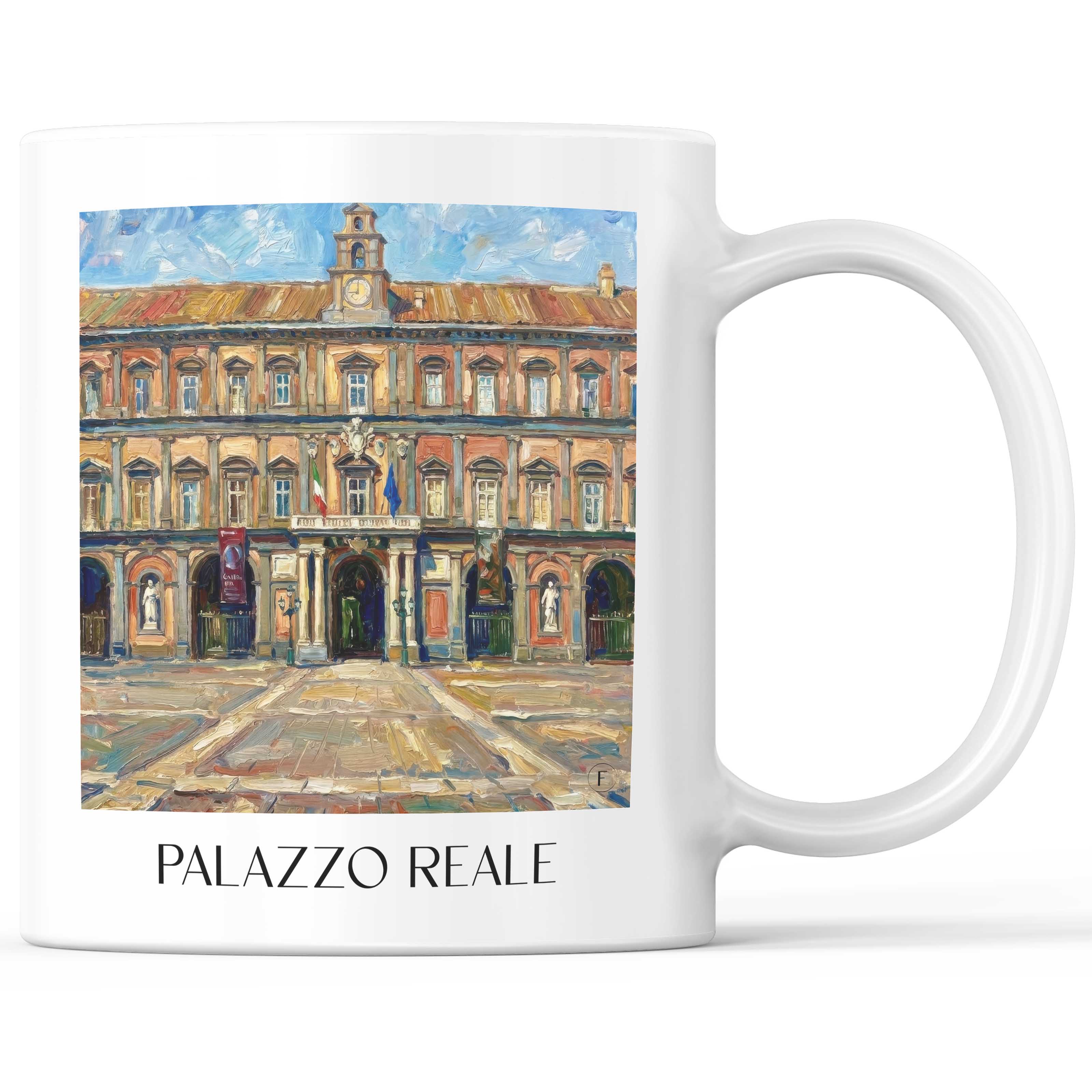 Palazzo reale Kaffeebecher - Neapel - Italien Becher - Kaffeetasse im Ölgemälde Stil