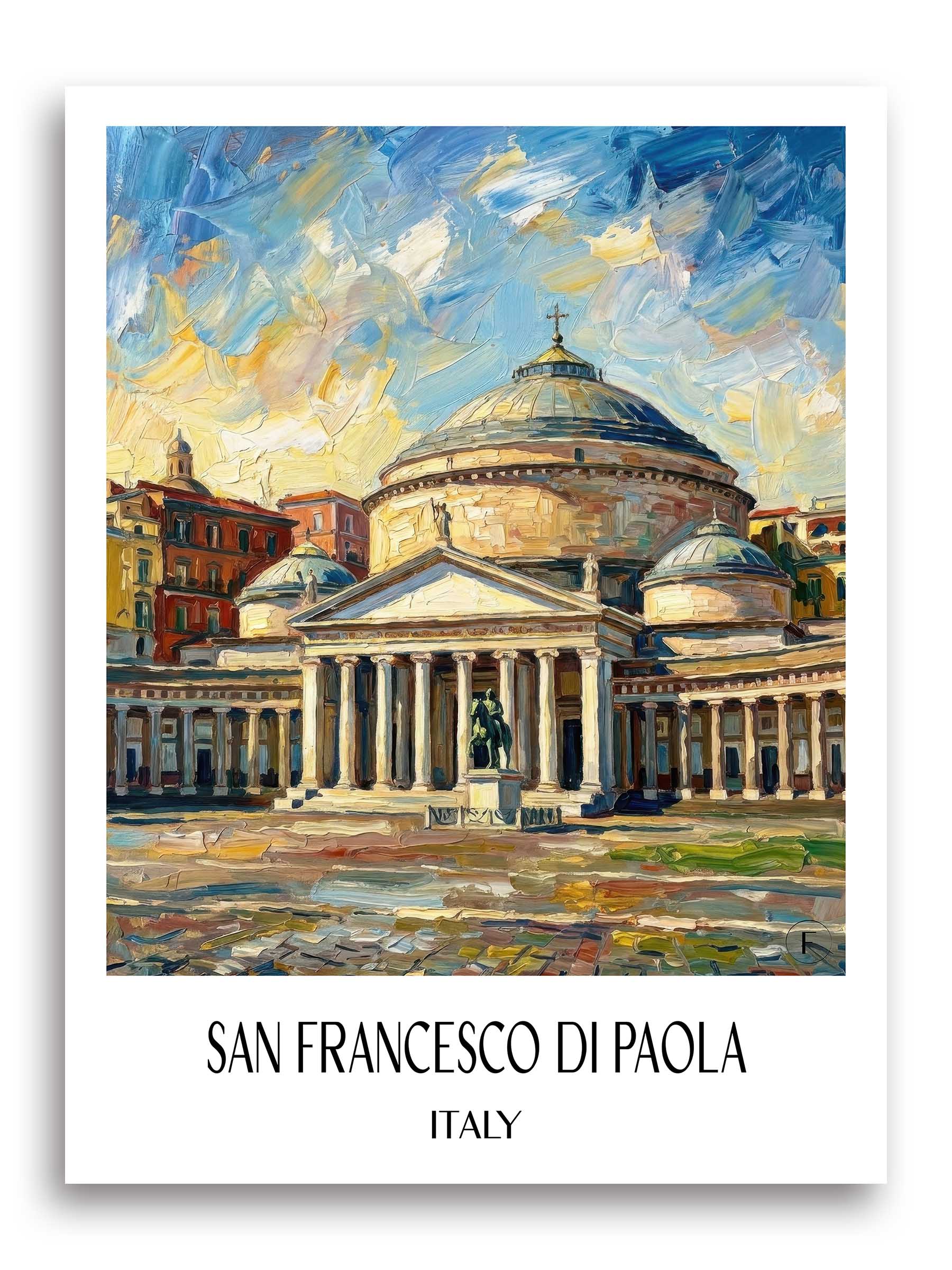 San Francesco di Paola Poster - Neapel - Italien Kunstdruck - Ölgemälde von A4 bis A1