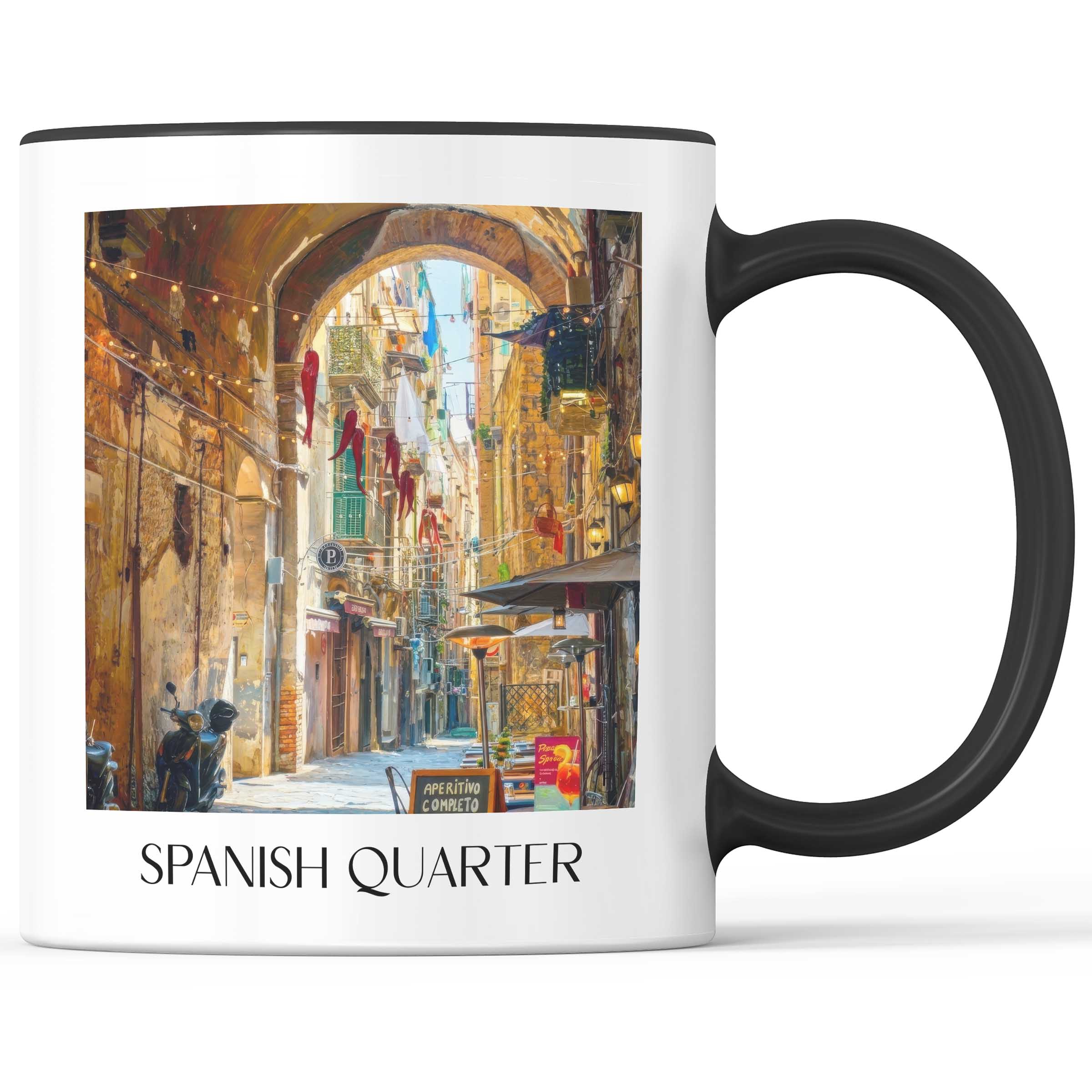Quartieri Spagnoli Kaffeebecher - Neapel - Italien Becher - Kaffeetasse im Ölgemälde Stil