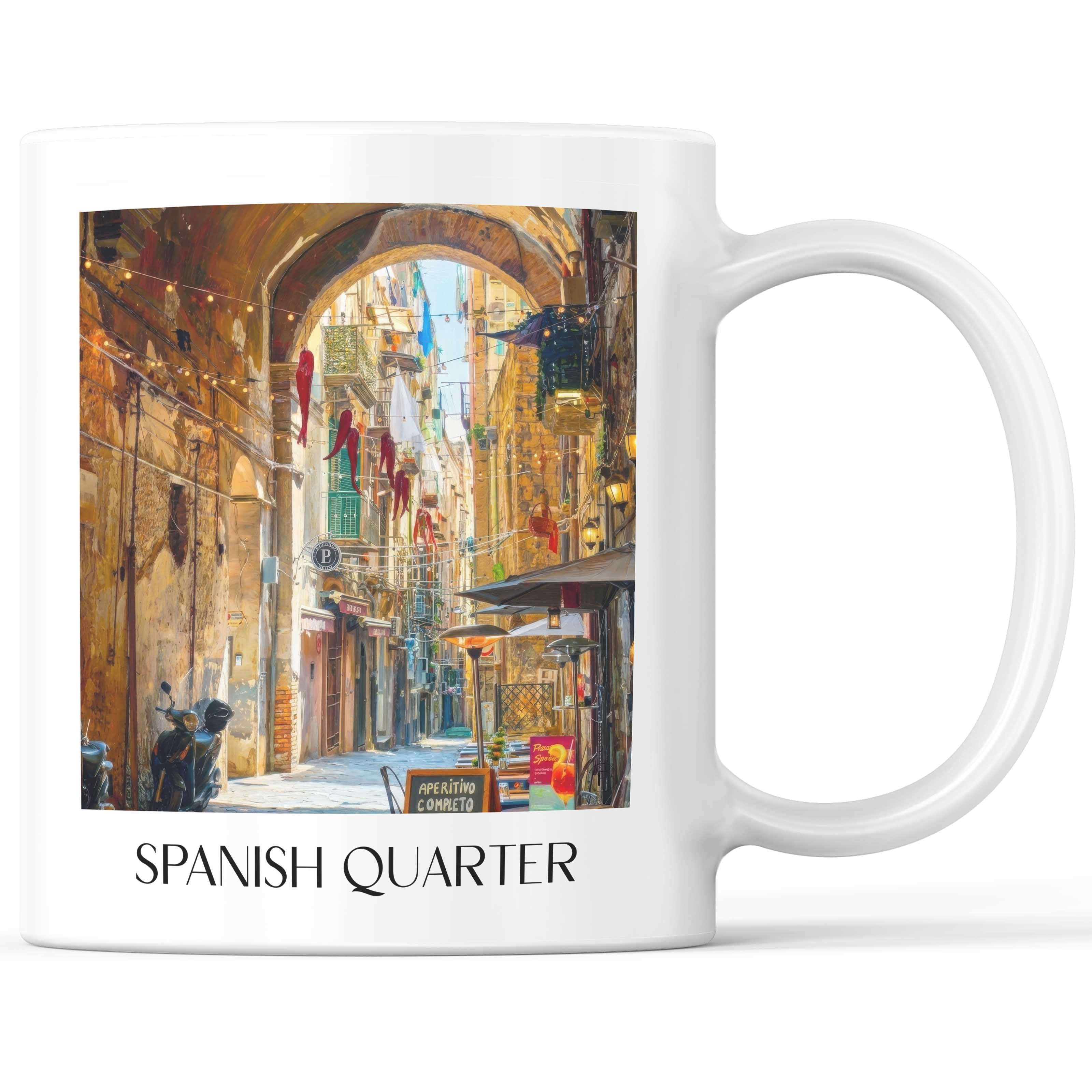 Quartieri Spagnoli Kaffeebecher - Neapel - Italien Becher - Kaffeetasse im Ölgemälde Stil