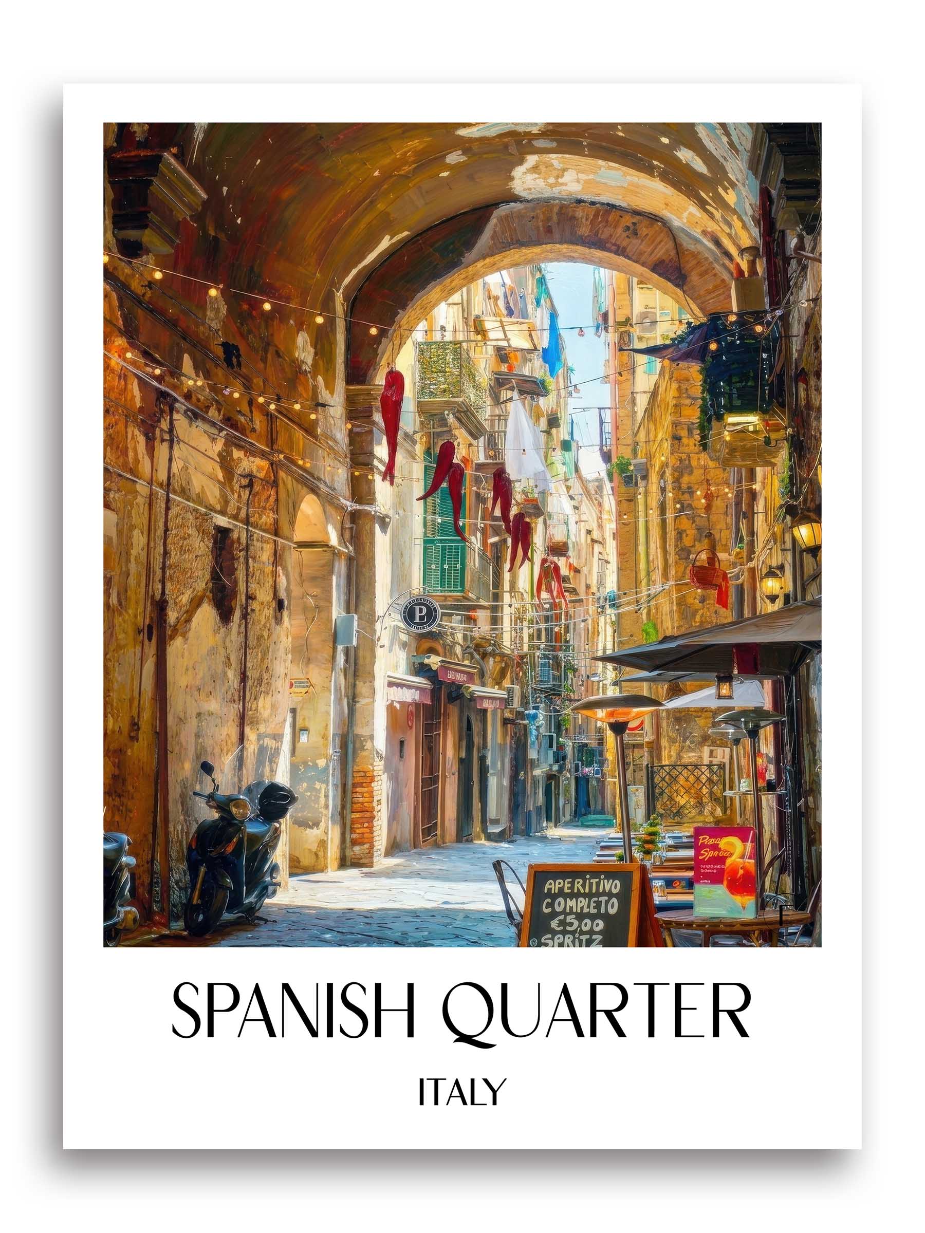 Quartieri Spagnoli Poster - Neapel - Italien Kunstdruck - Ölgemälde von A4 bis A1