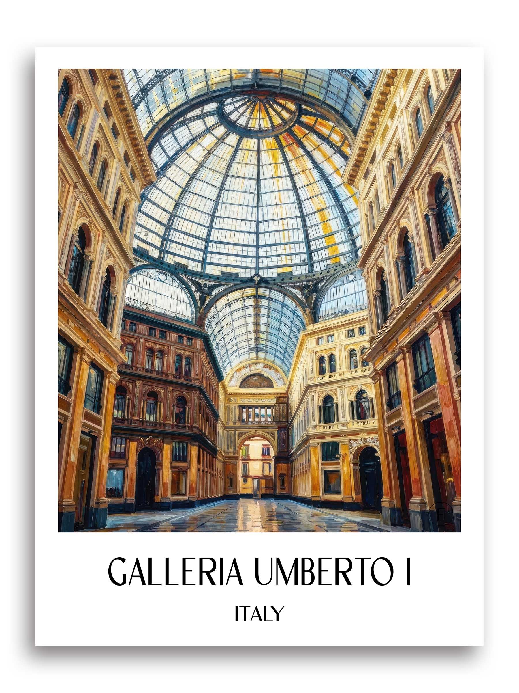 Galleria Umberto I Poster - Neapel - Italien Kunstdruck - Ölgemälde von A4 bis A1