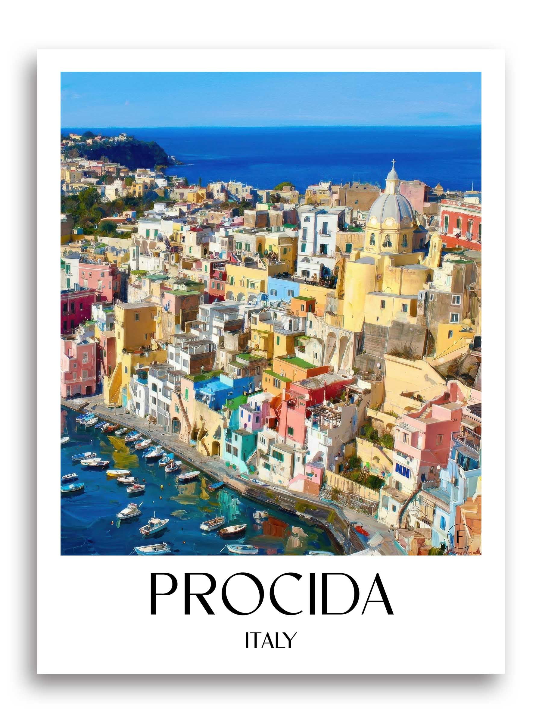 Procida Poster - Kampanien - Italien Kunstdruck - Ölgemälde von A4 bis A1