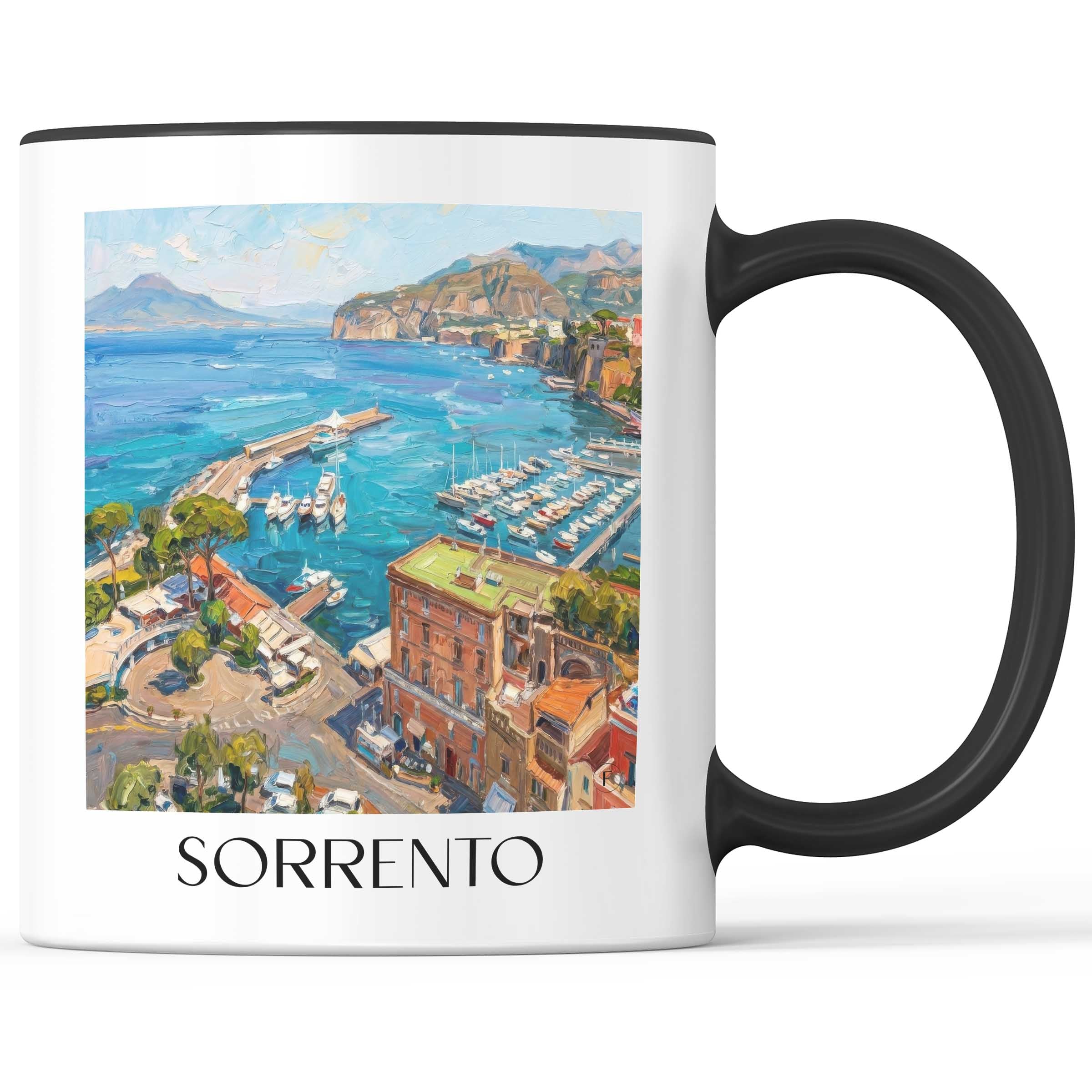 Sorrent Kaffeebecher - Kampanien - Italien Becher - Kaffeetasse im Ölgemälde Stil