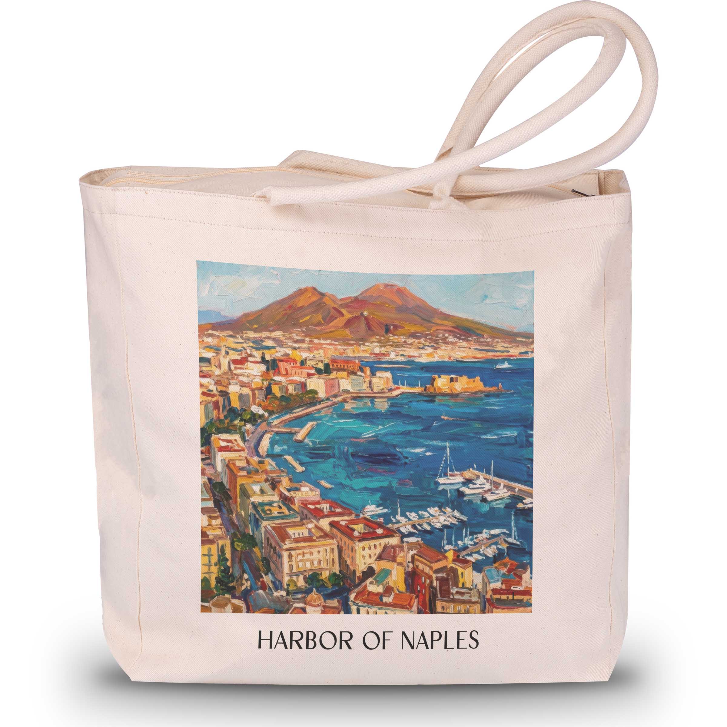 Hafen Shopping Tasche - Neapel - Italien Tote Bag - Einkaufstasche im Ölgemälde Stil