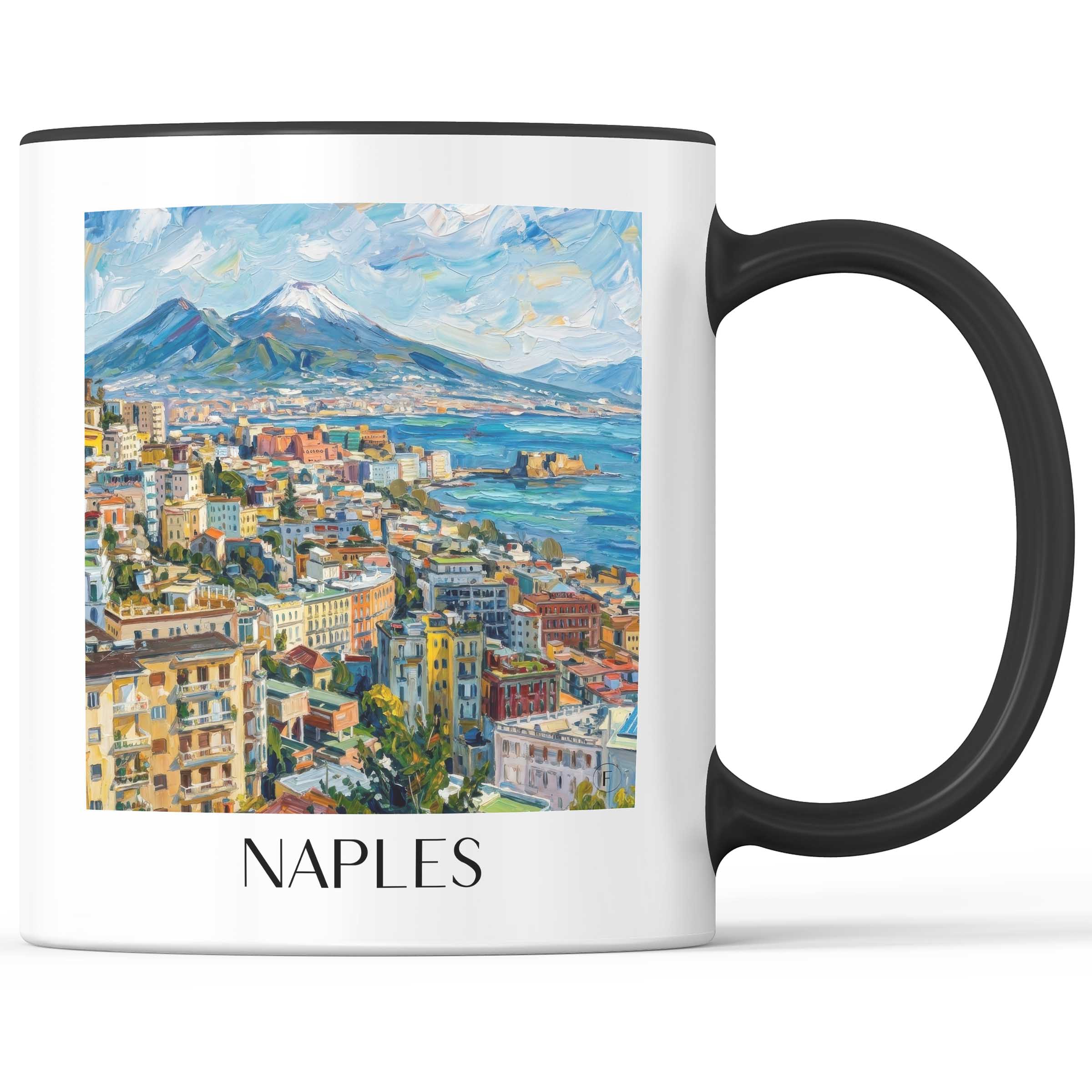 Neapel Kaffeebecher - Kampanien - Italien Becher - Kaffeetasse im Ölgemälde Stil