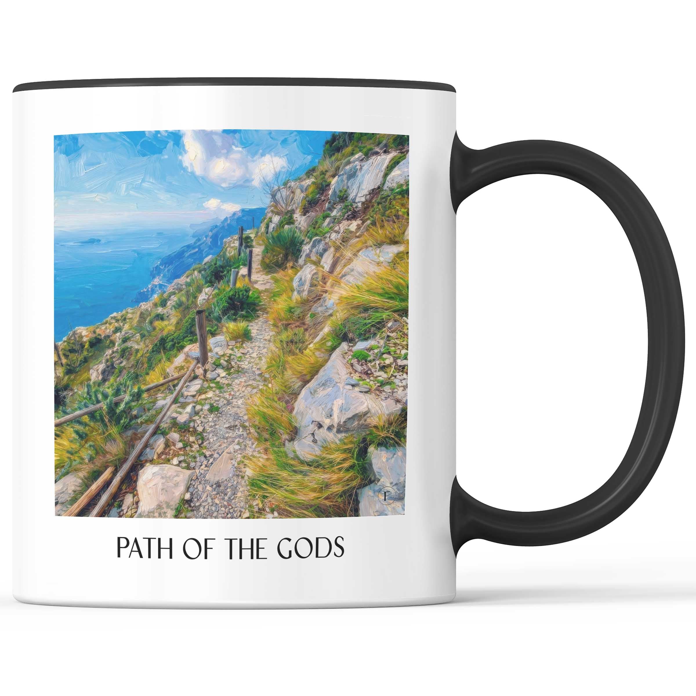 Pfad der Götter Kaffeebecher - Amalfiküste - Italien Becher - Kaffeetasse im Ölgemälde Stil
