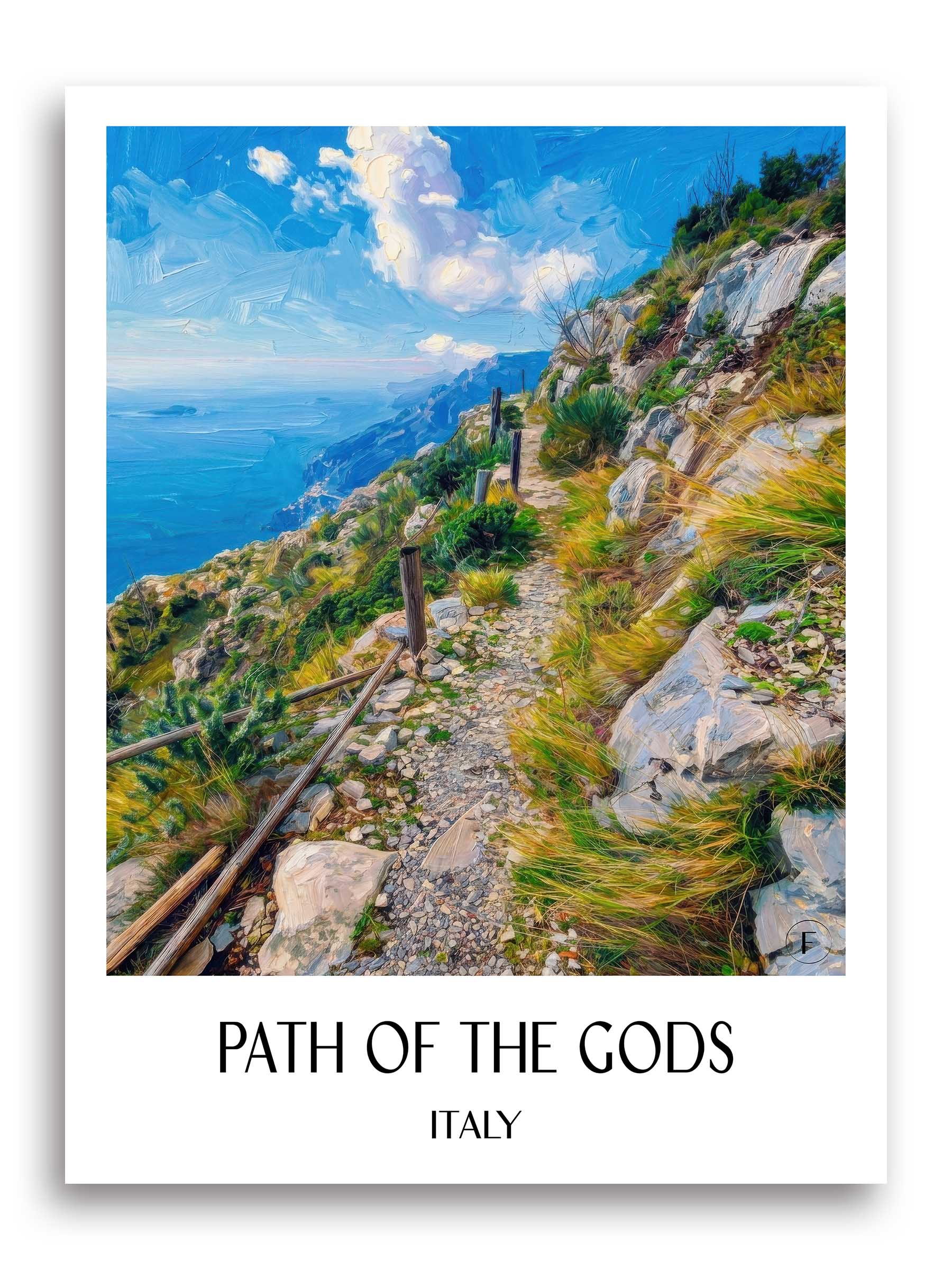 Pfad der Götter Poster - Amalfiküste - Italien Kunstdruck - Ölgemälde von A4 bis A1