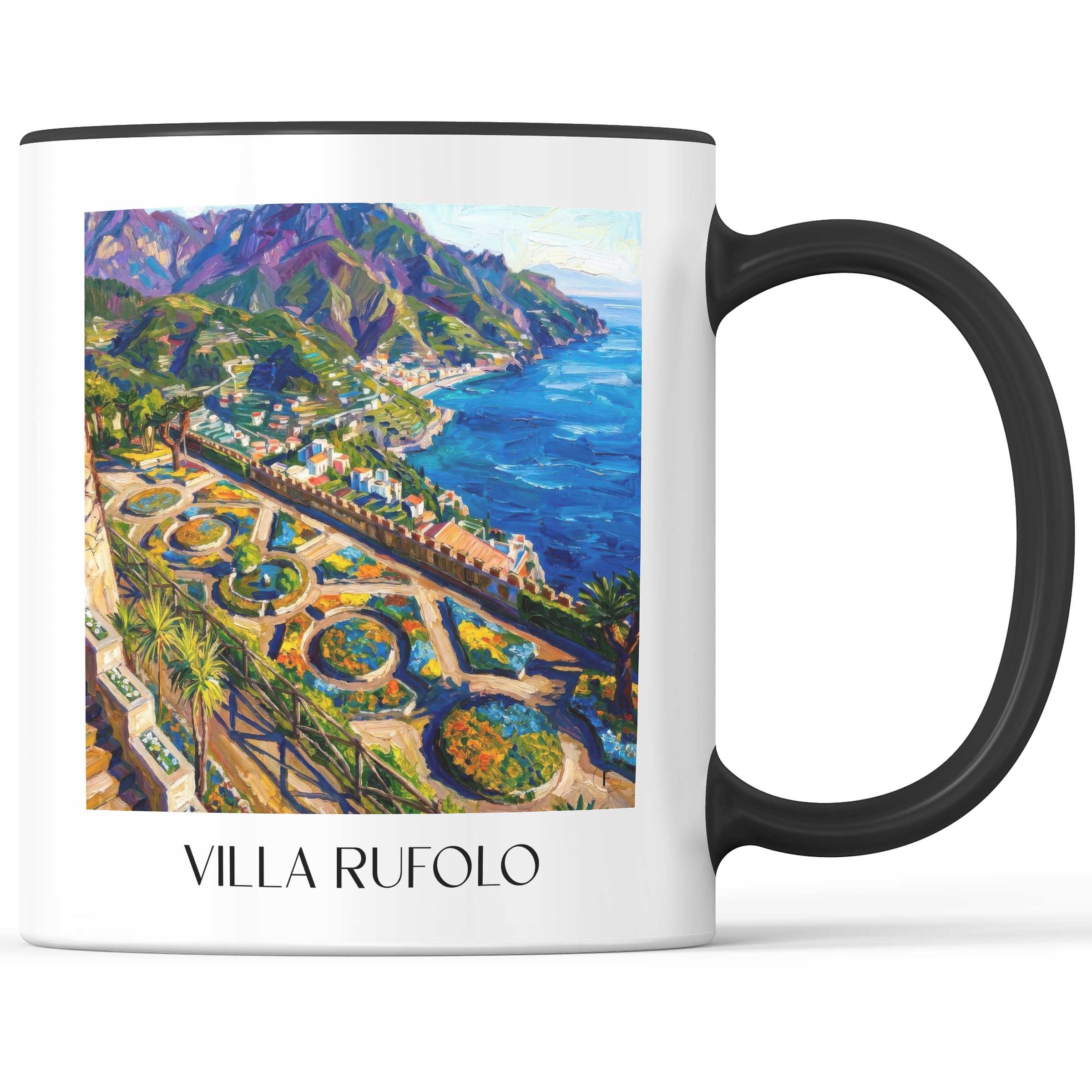 Villa Rufolo Kaffeebecher - Ravello - Italien Becher - Kaffeetasse im Ölgemälde Stil