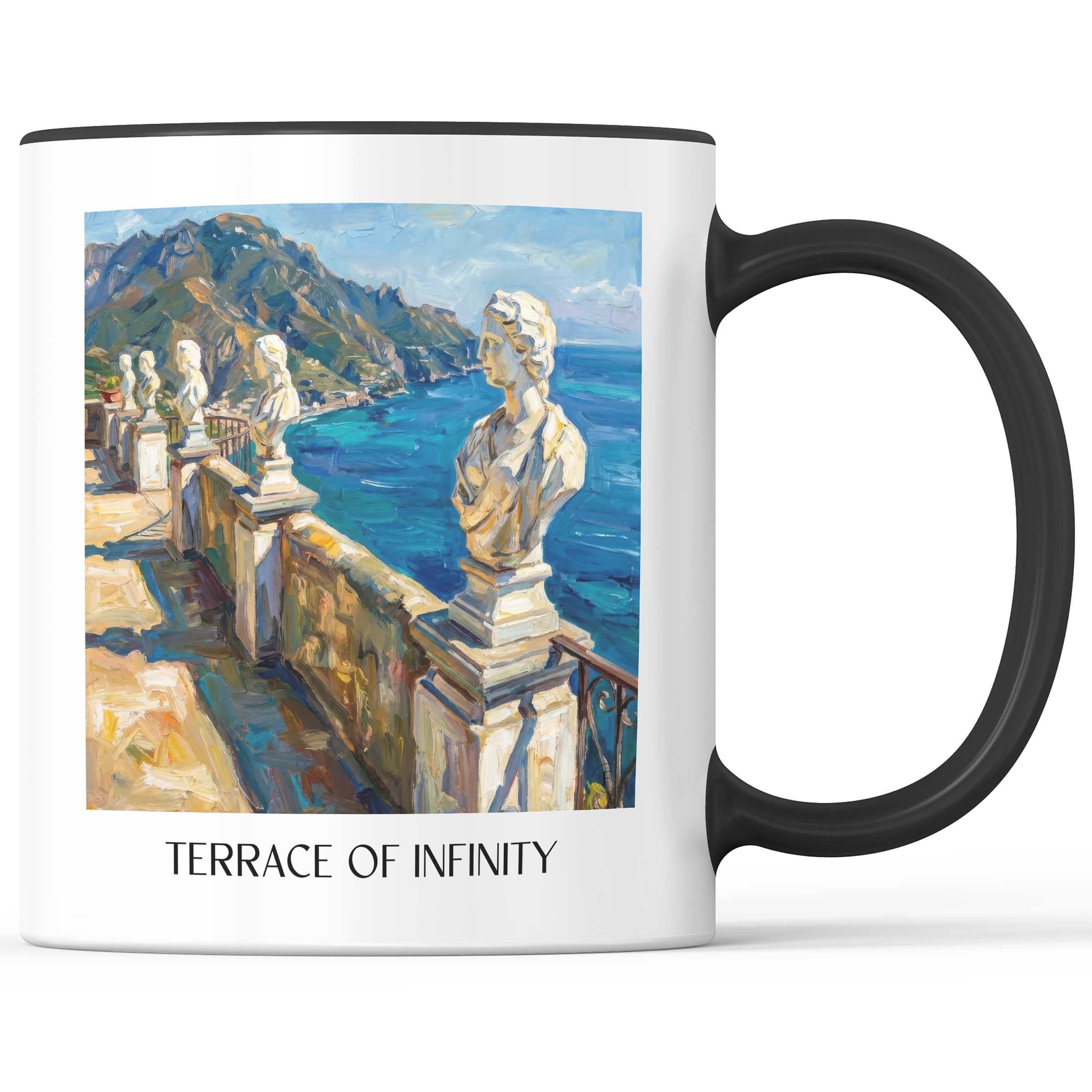 Terasse der Unendlichkeit Kaffeebecher - Ravello - Italien Becher - Kaffeetasse im Ölgemälde Stil