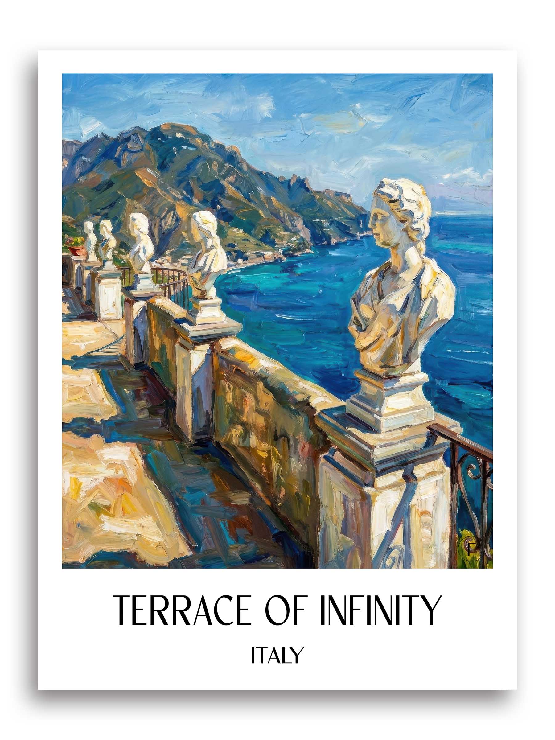 Terasse der Unendlichkeit Poster - Ravello - Italien Kunstdruck - Ölgemälde von A4 bis A1