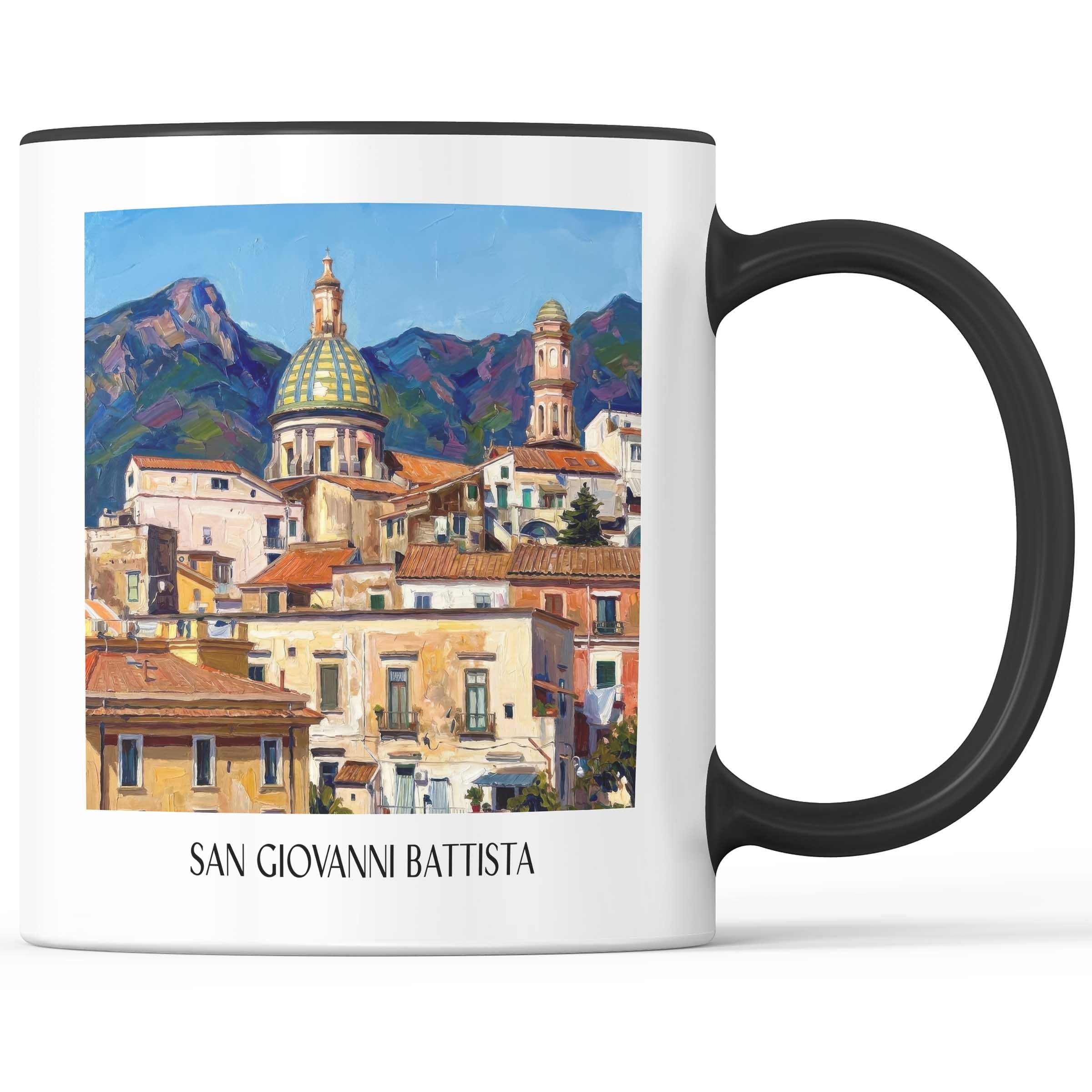 San Giovanni Battista Kaffeebecher - Vietri sul Mare - Italien Becher - Kaffeetasse im Ölgemälde Stil