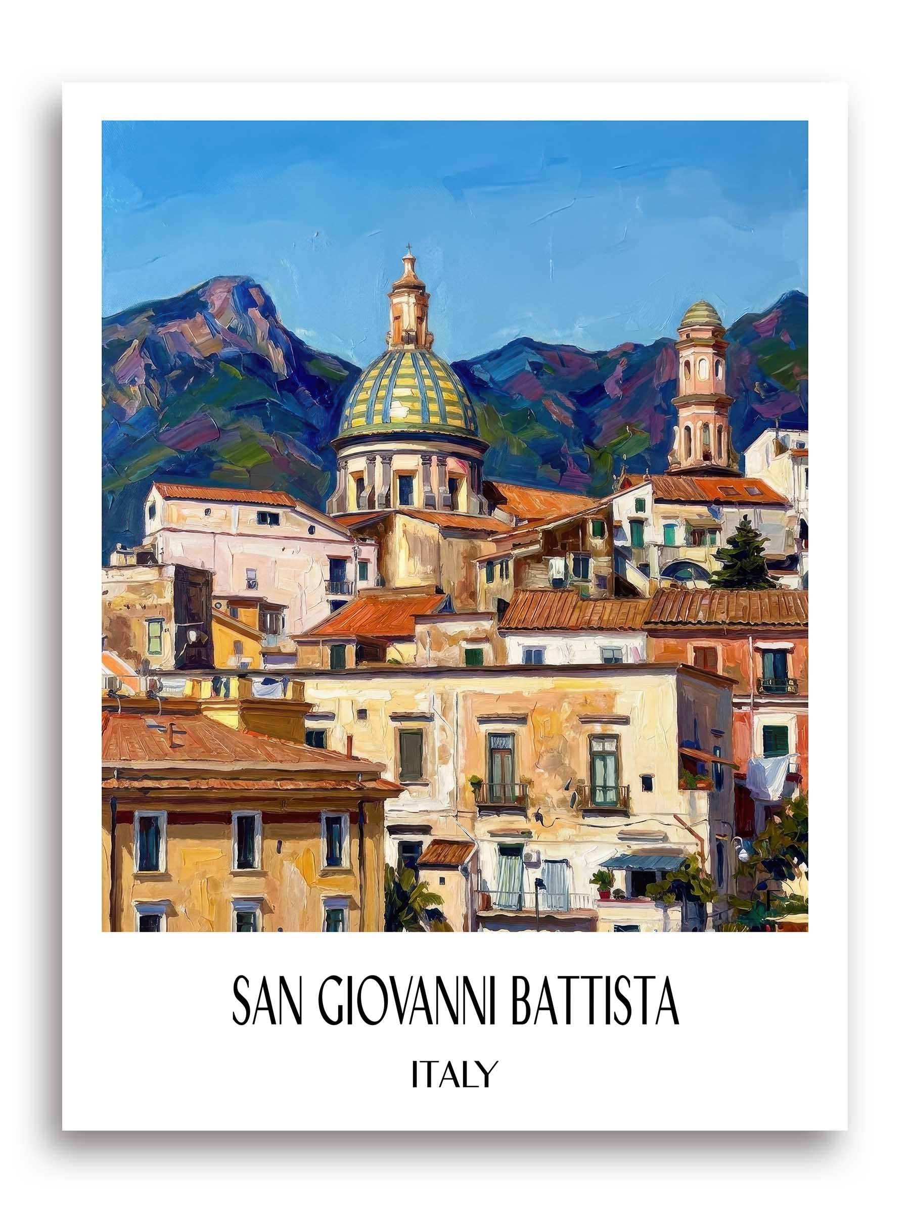 San Giovanni Battista Poster - Vietri sul Mare - Italien Kunstdruck - Ölgemälde von A4 bis A1