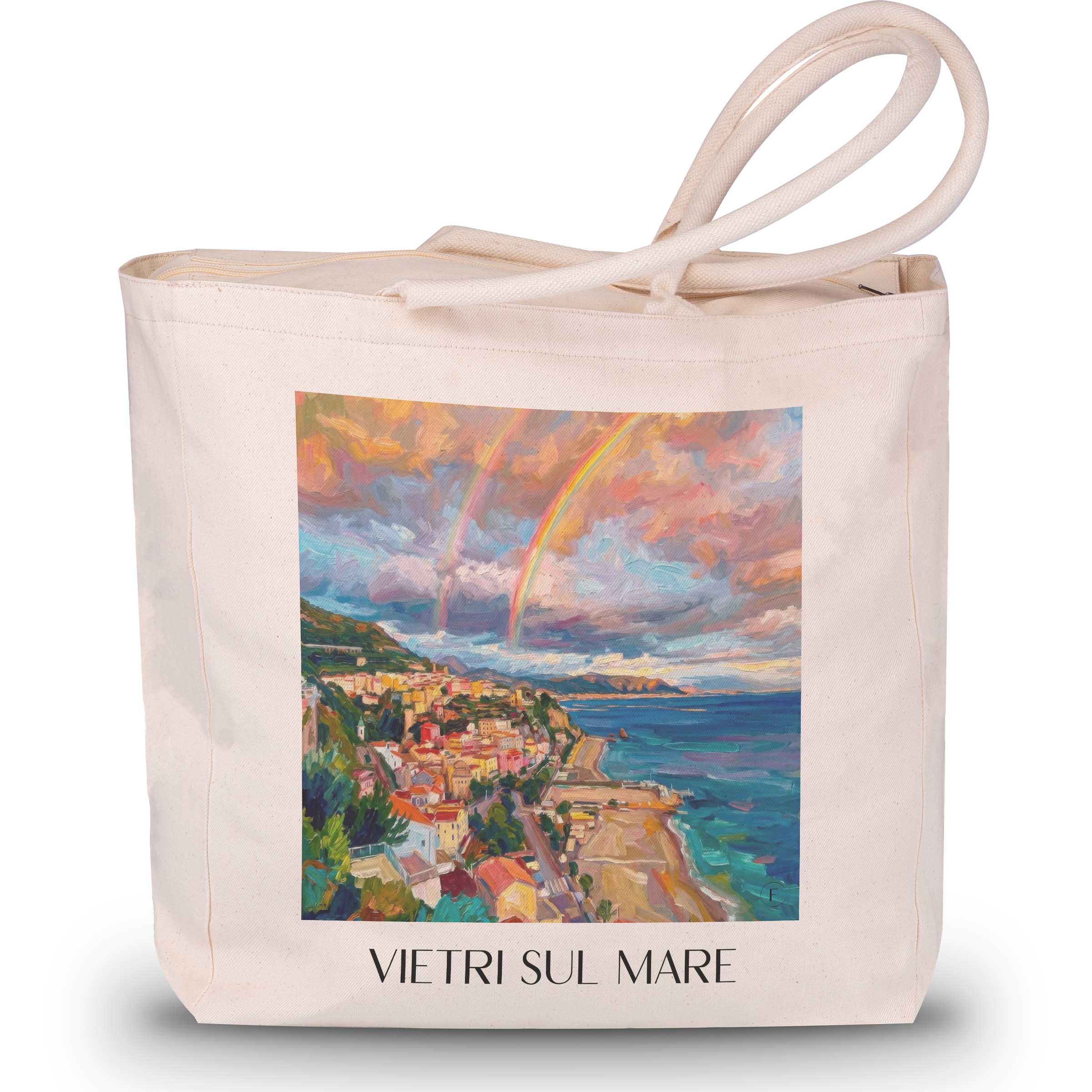 Vietri sul Mare Shopping Tasche - Kampanien - Italien Tote Bag - Einkaufstasche im Ölgemälde Stil