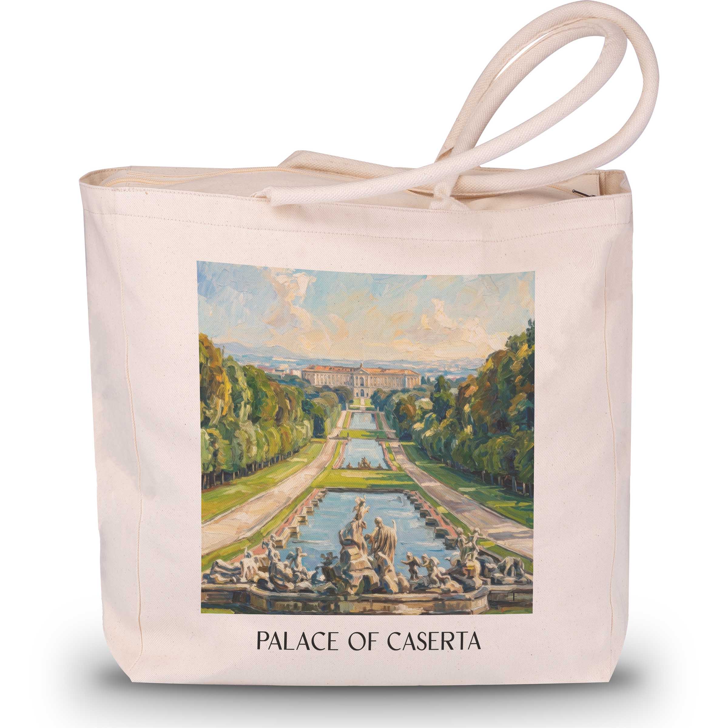 Palast von Caserta Shopping Tasche - Kampanien - Italien Tote Bag - Einkaufstasche im Ölgemälde Stil