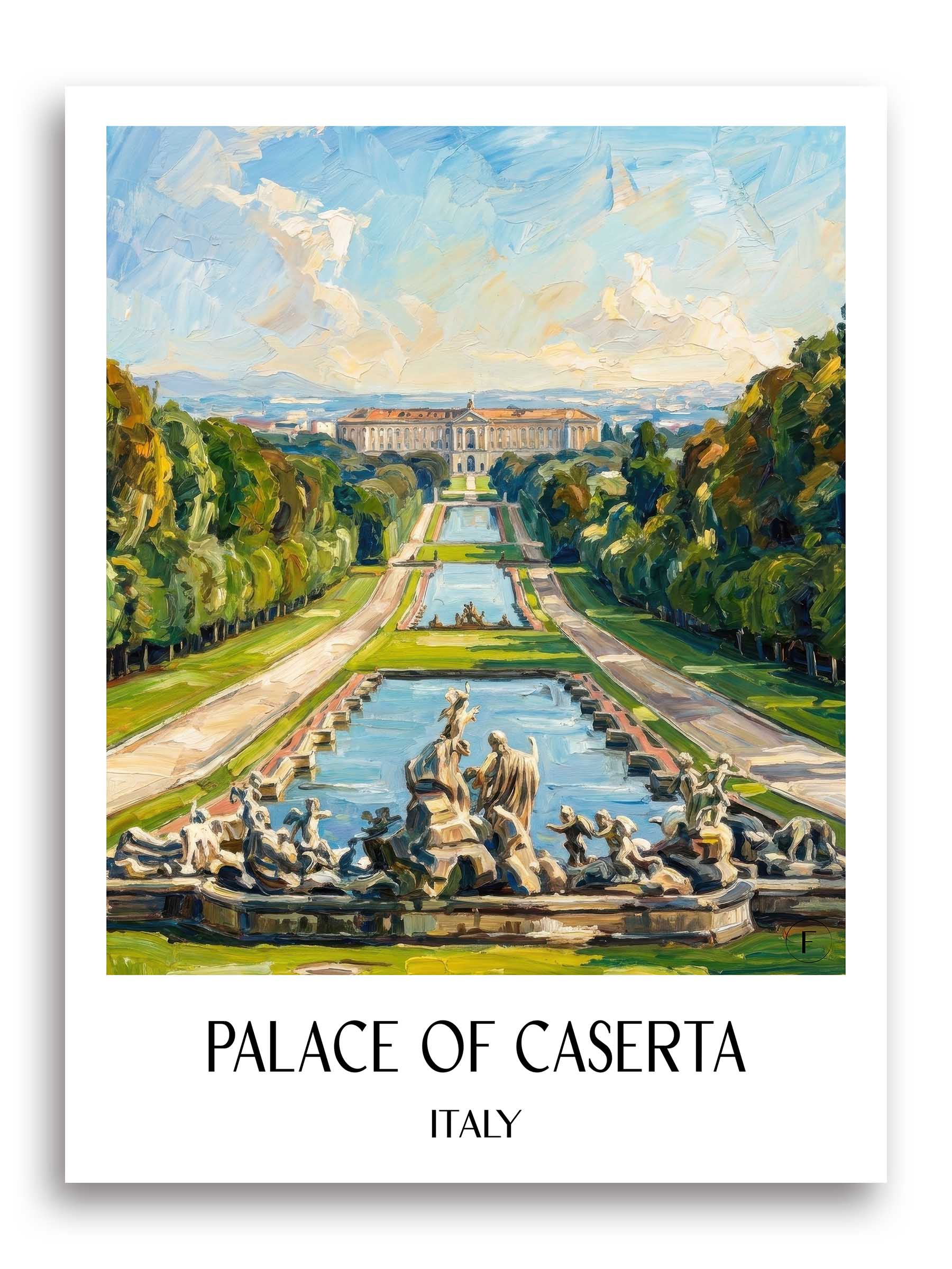 Palast von Caserta Poster - Kampanien - Italien Kunstdruck - Ölgemälde von A4 bis A1