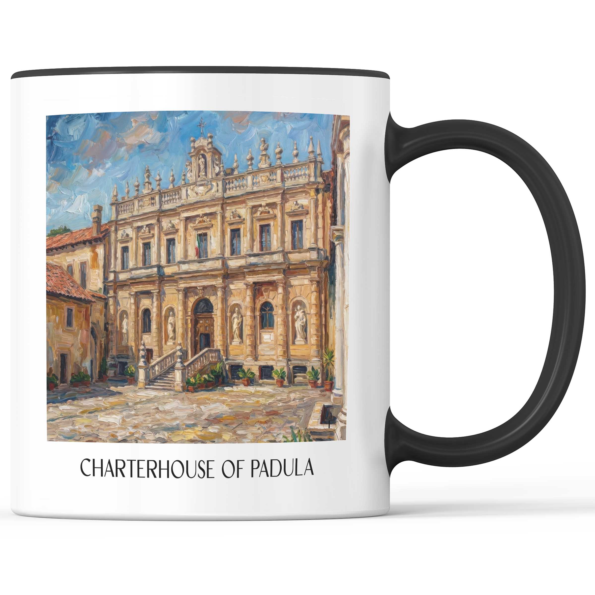 Kartause von Padula Kaffeebecher - Kampanien - Italien Becher - Kaffeetasse im Ölgemälde Stil