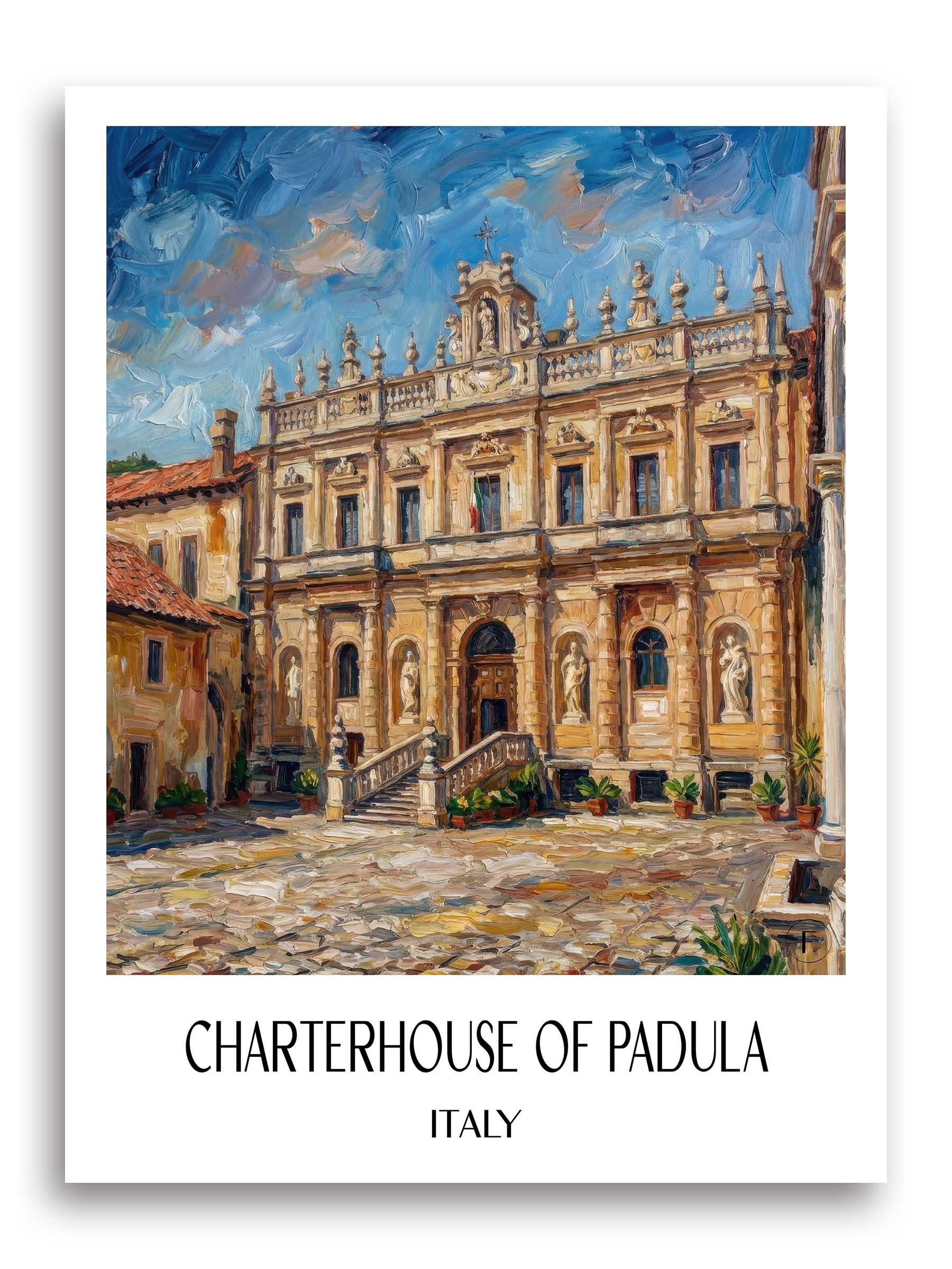Kartause von Padula Poster - Kampanien - Italien Kunstdruck - Ölgemälde von A4 bis A1
