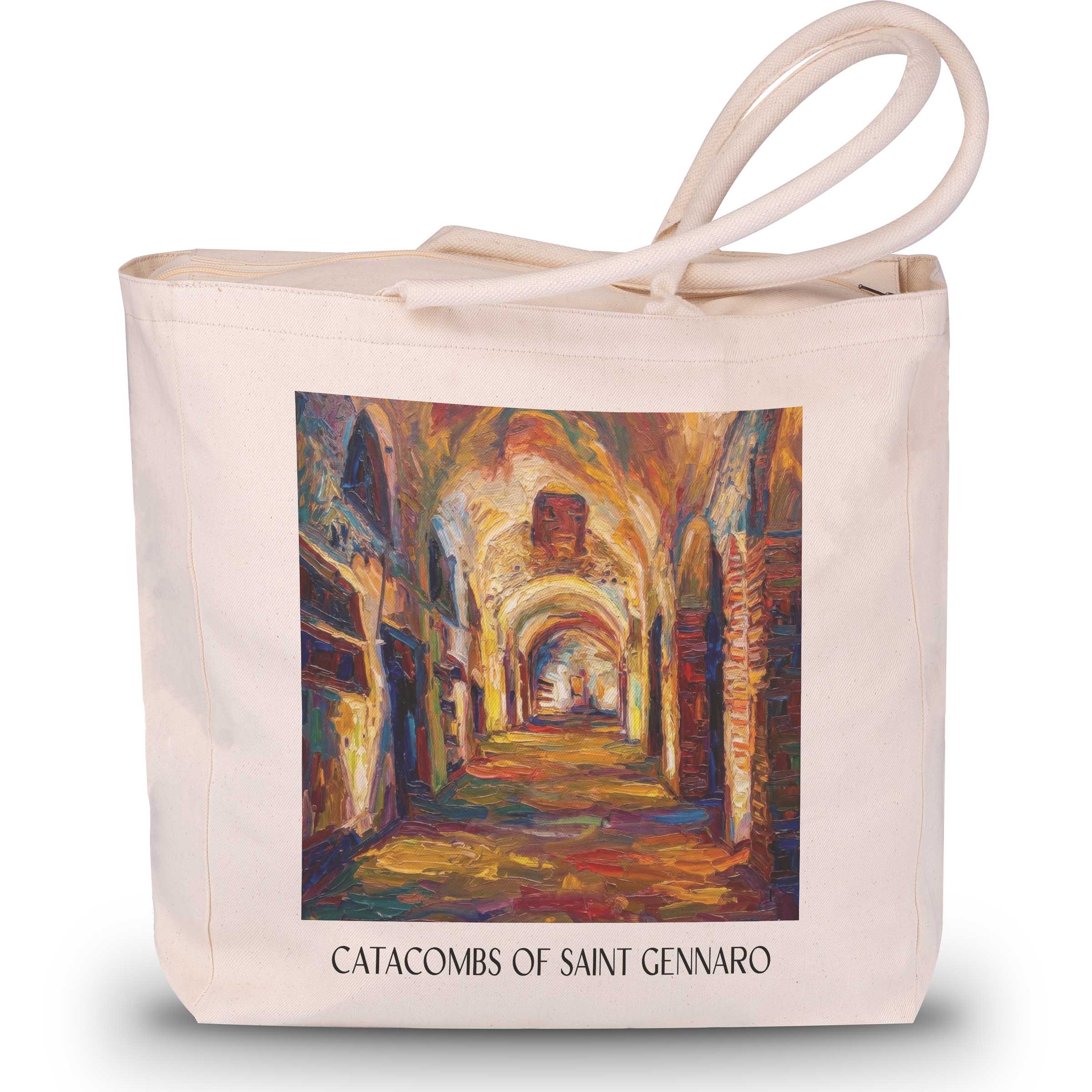 Katakomben des Heiligen Gennaro Shopping Tasche - Neapel - Italien Tote Bag - Einkaufstasche im Ölgemälde Stil