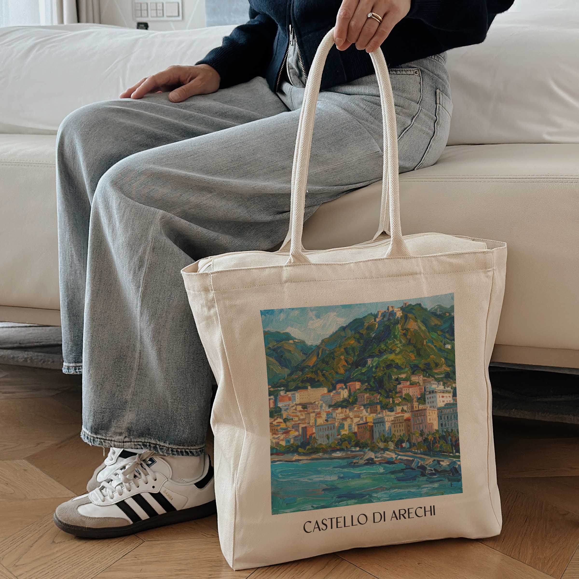 castello-di-arechi-salerno-italien-einkaufstasche-oil-painting-oelgemaelde