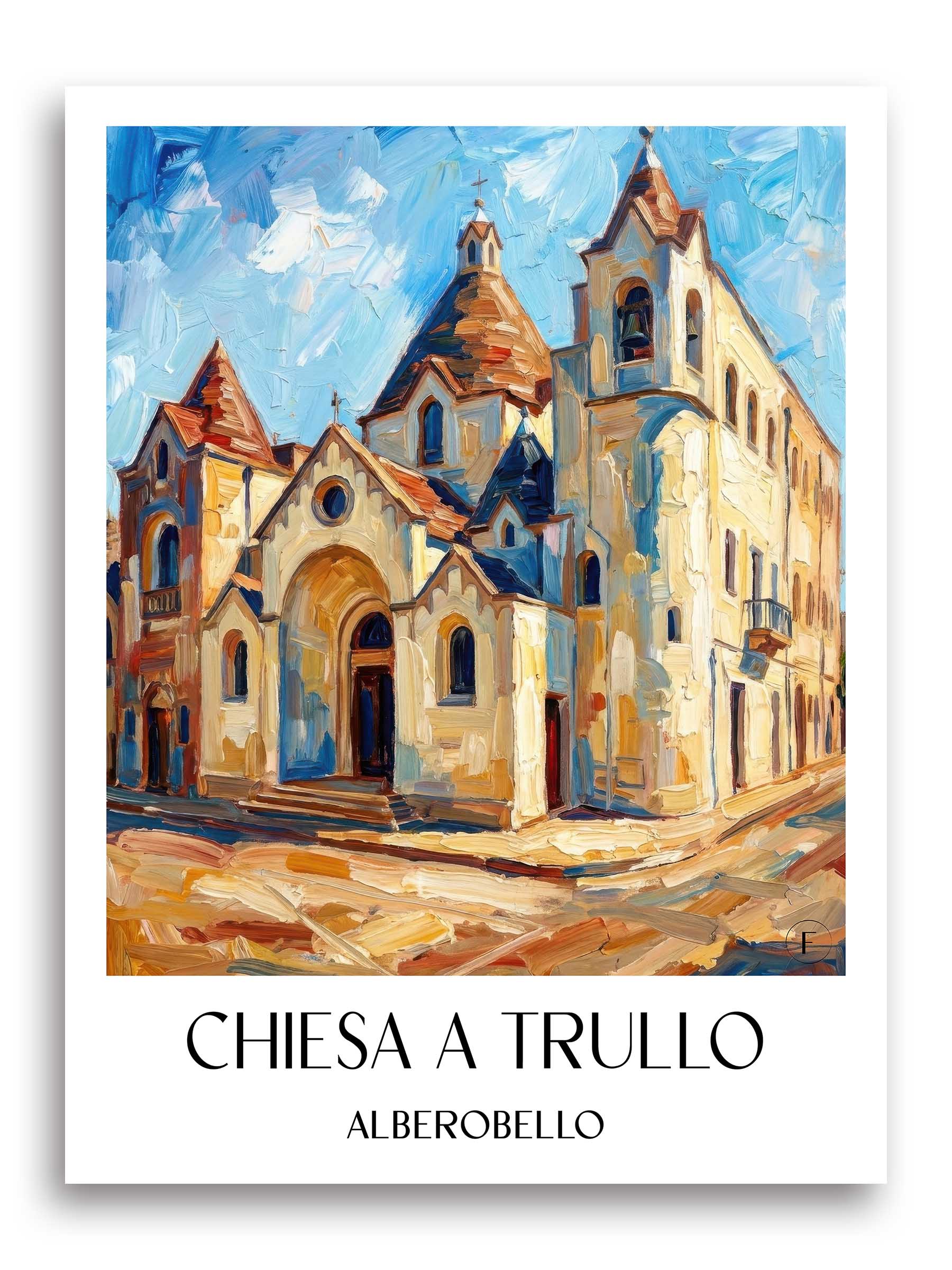 Chiesa a Trullo Poster - Alberobello - Italien Kunstdruck - Ölgemälde von A4 bis A1
