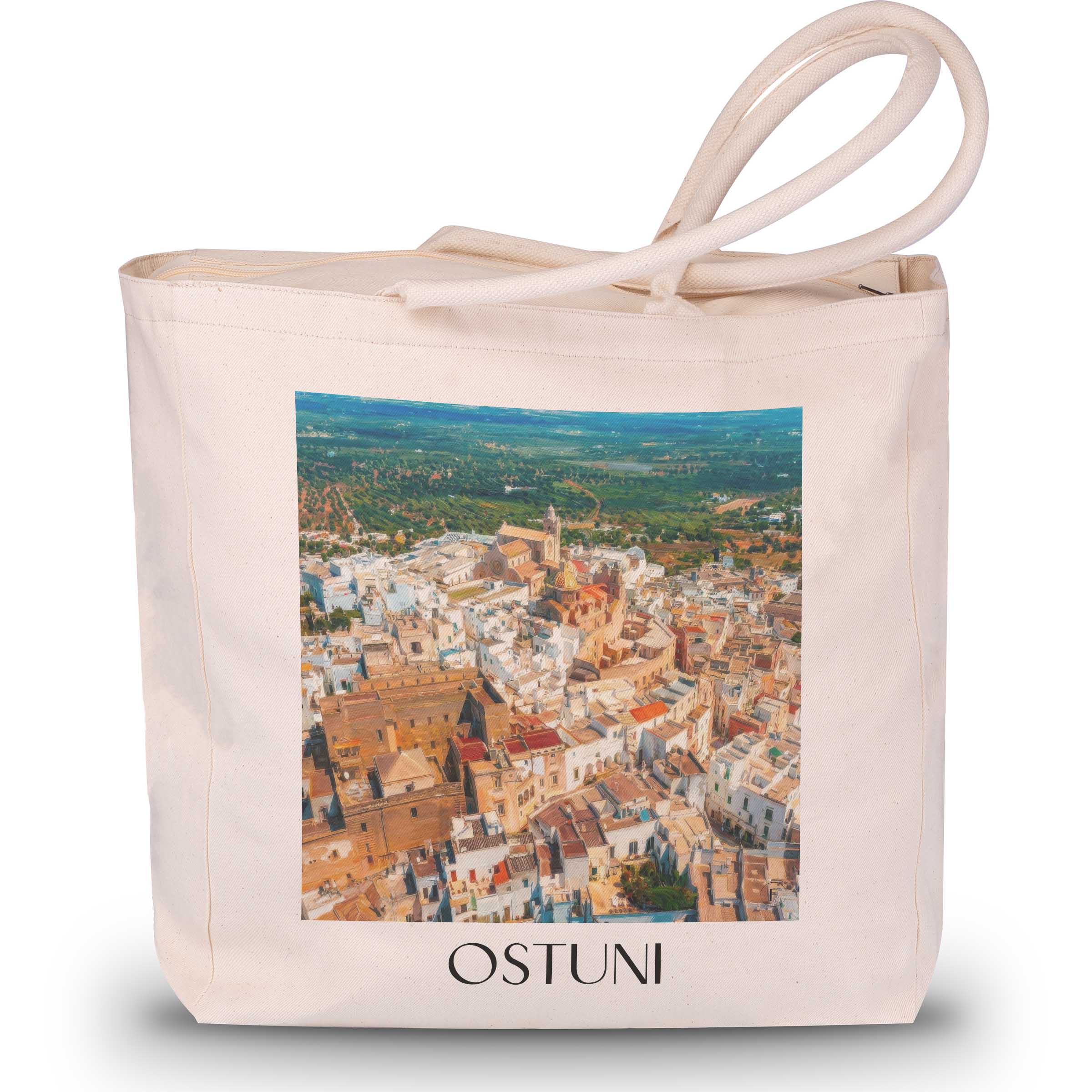 ostuni-apulien-italien-einkaufstasche-oil-painting-oelgemaelde
