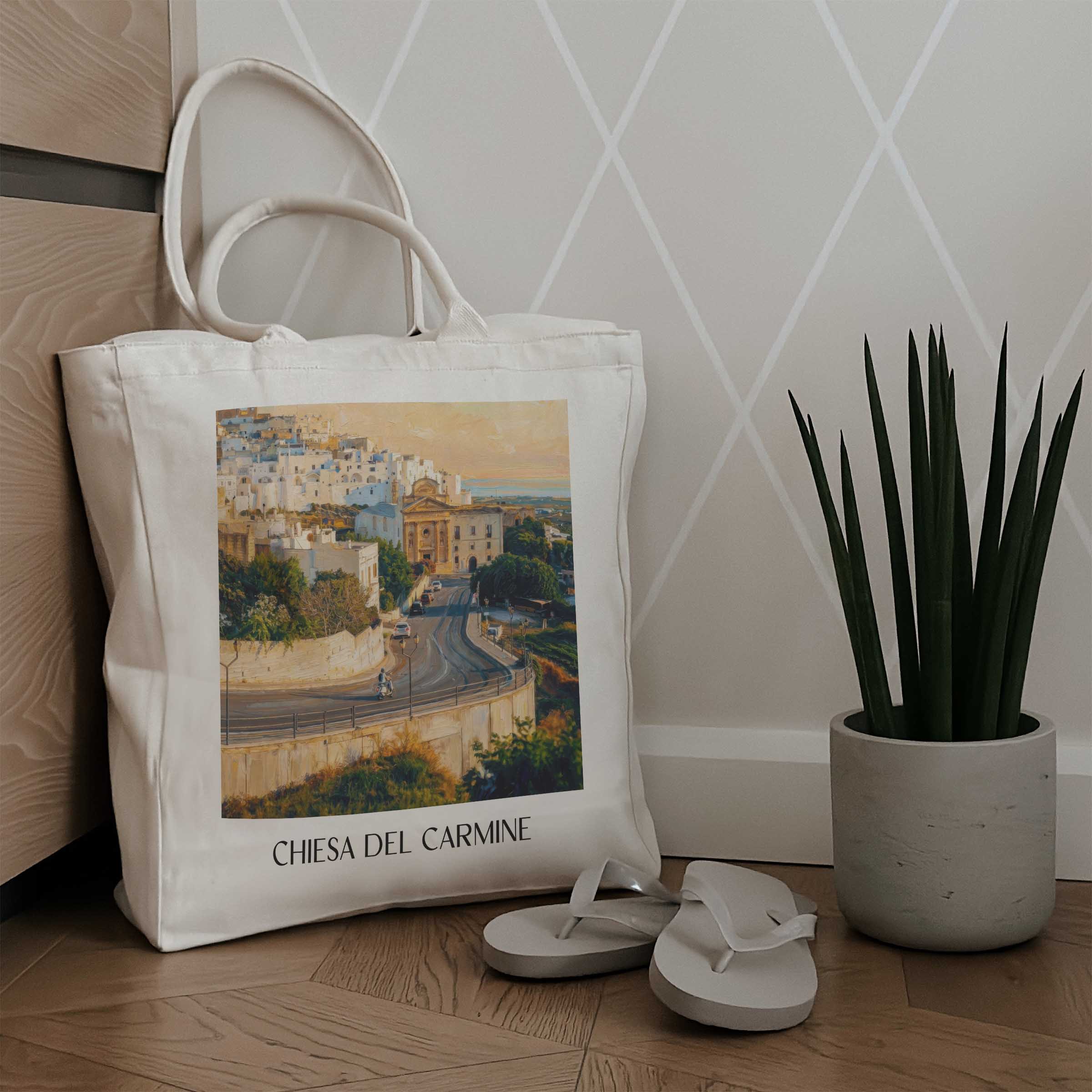 chiesa-del-carmine-ostuni-italien-einkaufstasche-oil-painting-oelgemaelde