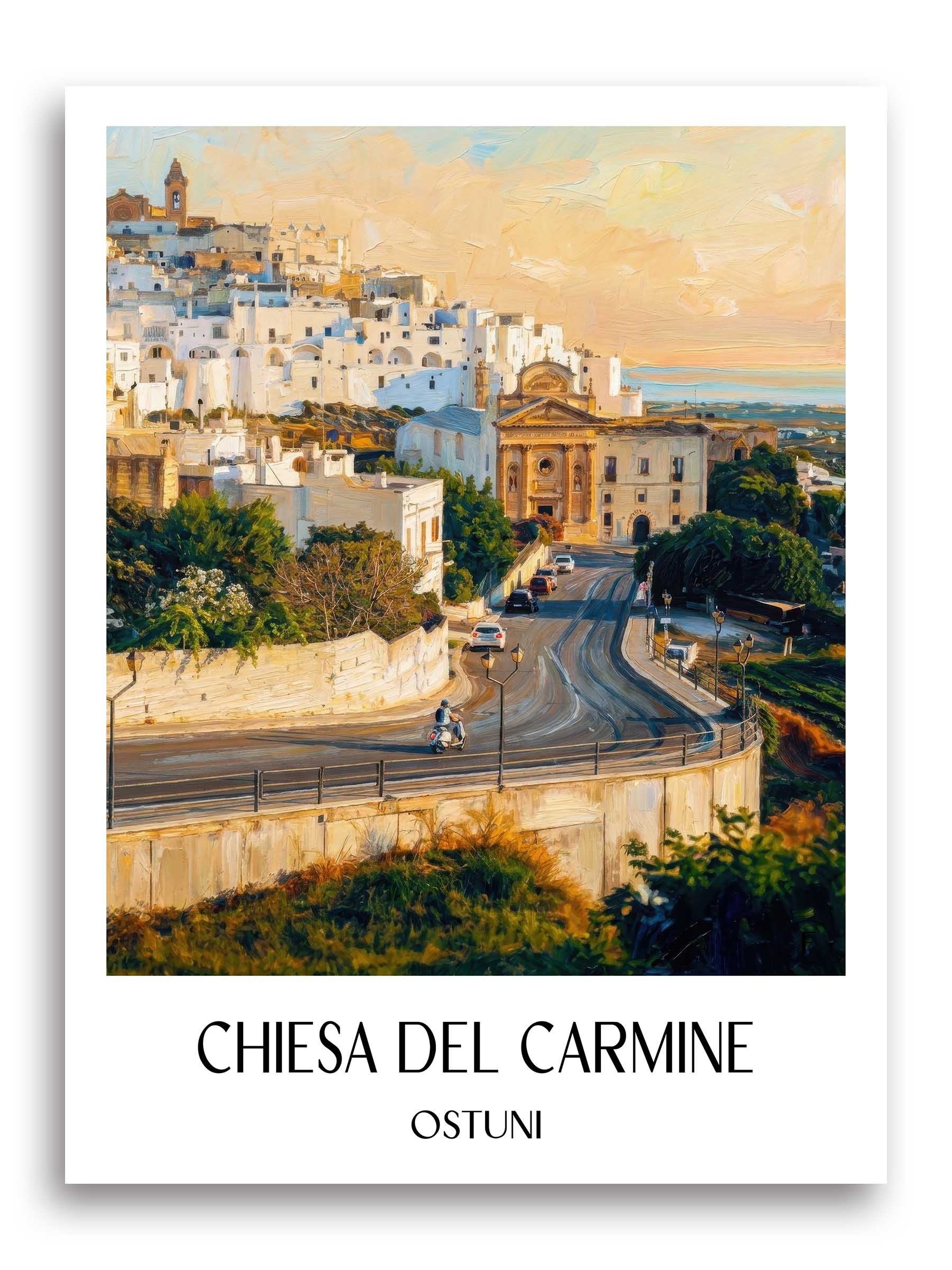 Chiesa del Carmine Poster - Ostuni - Italien Kunstdruck - Ölgemälde von A4 bis A1