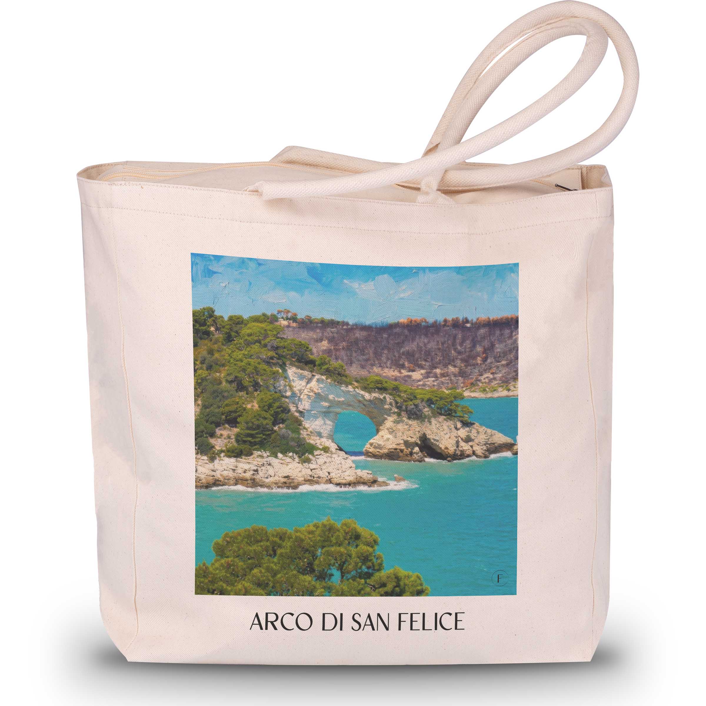 arco-di-san-felice-vieste-italien-einkaufstasche-oil-painting-oelgemaelde