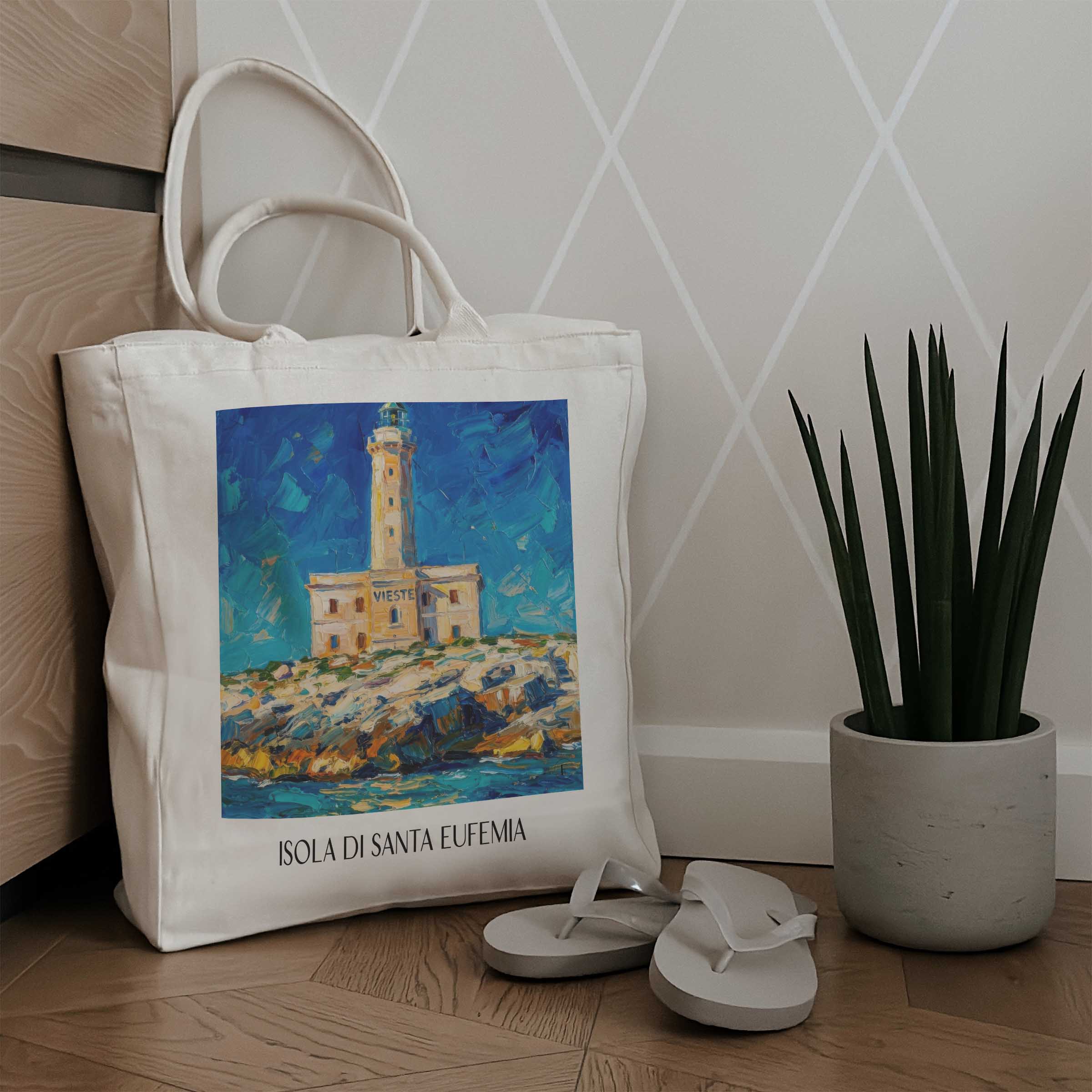 isola-di-santa-eufemia-vieste-italien-einkaufstasche-oil-painting-oelgemaelde
