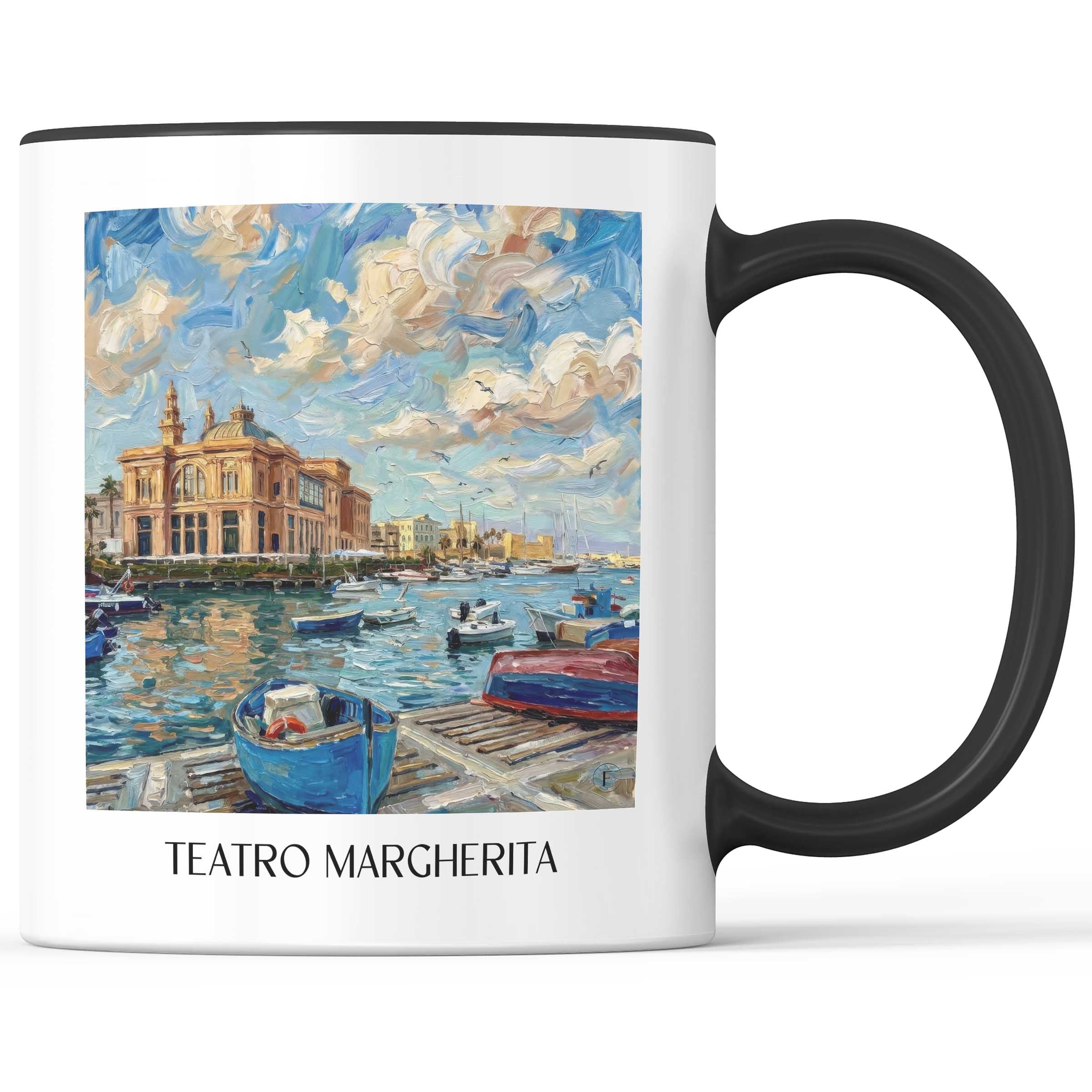 Teatro Margherita Kaffeebecher - Bari - Italien Becher - Kaffeetasse im Ölgemälde Stil