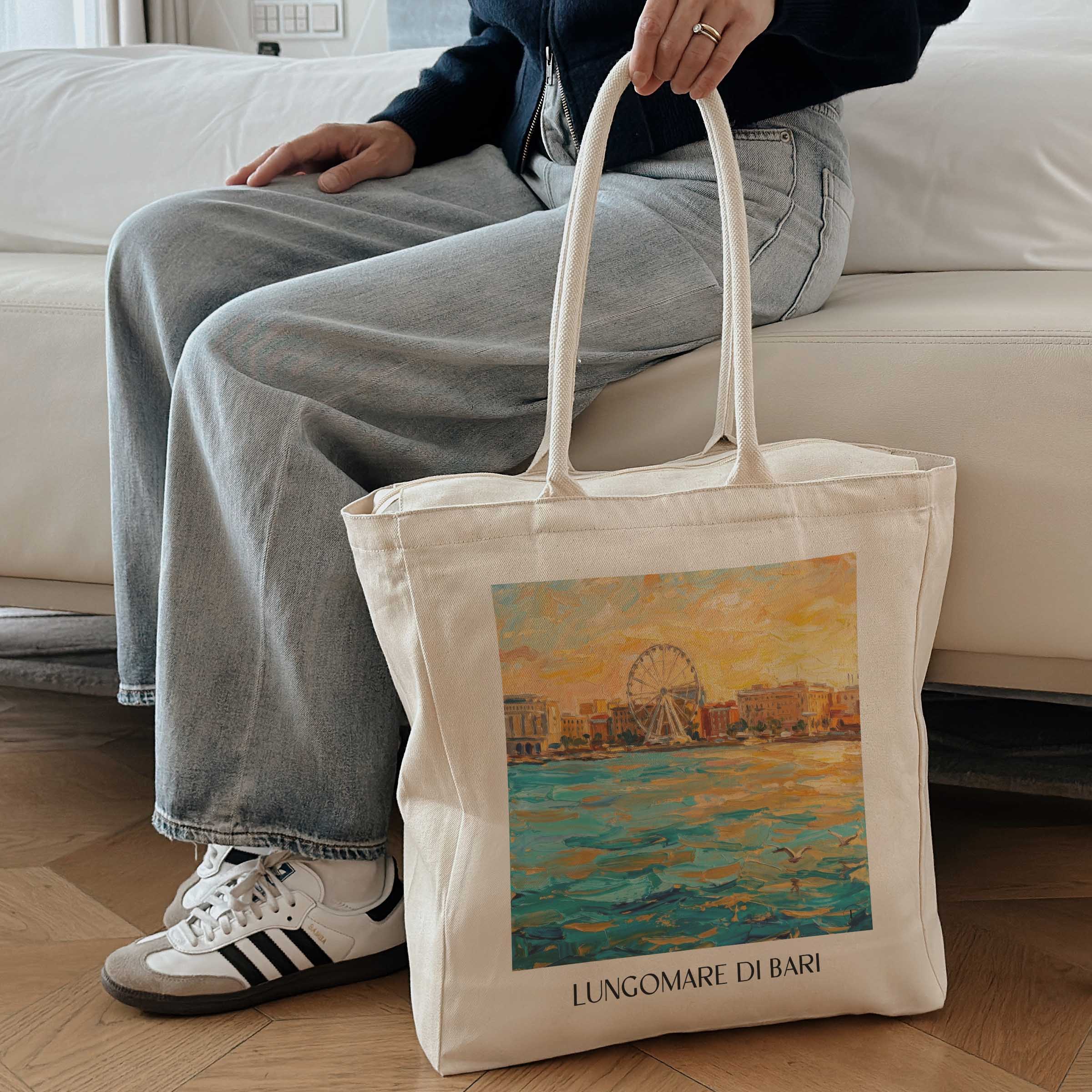 lungomare-di-bari-apulien-italien-einkaufstasche-oil-painting-oelgemaelde