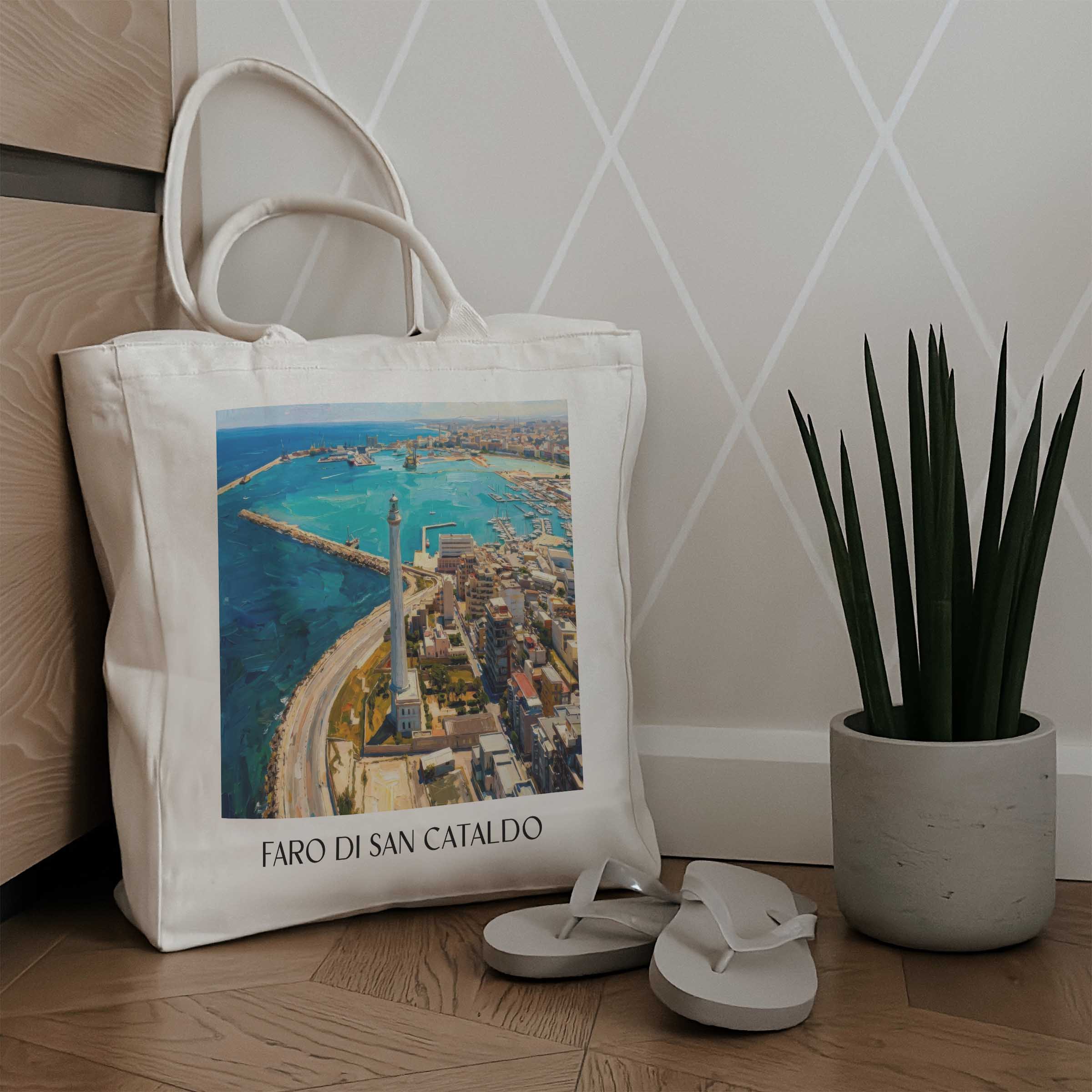 faro-di-san-cataldo-bari-italien-einkaufstasche-oil-painting-oelgemaelde