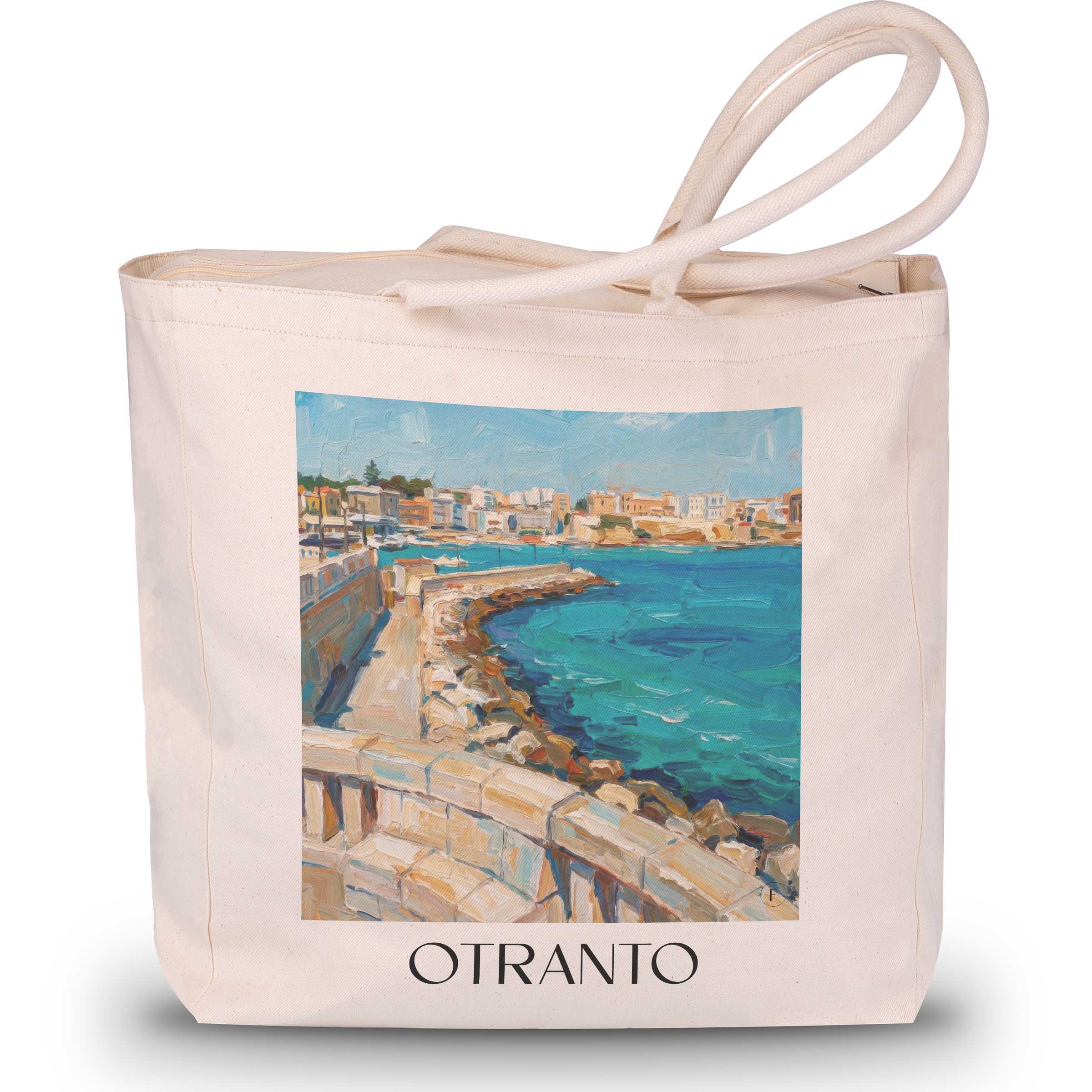 Otranto Shopping Tasche - Salento - Italien Tote Bag - Einkaufstasche im Ölgemälde Stil