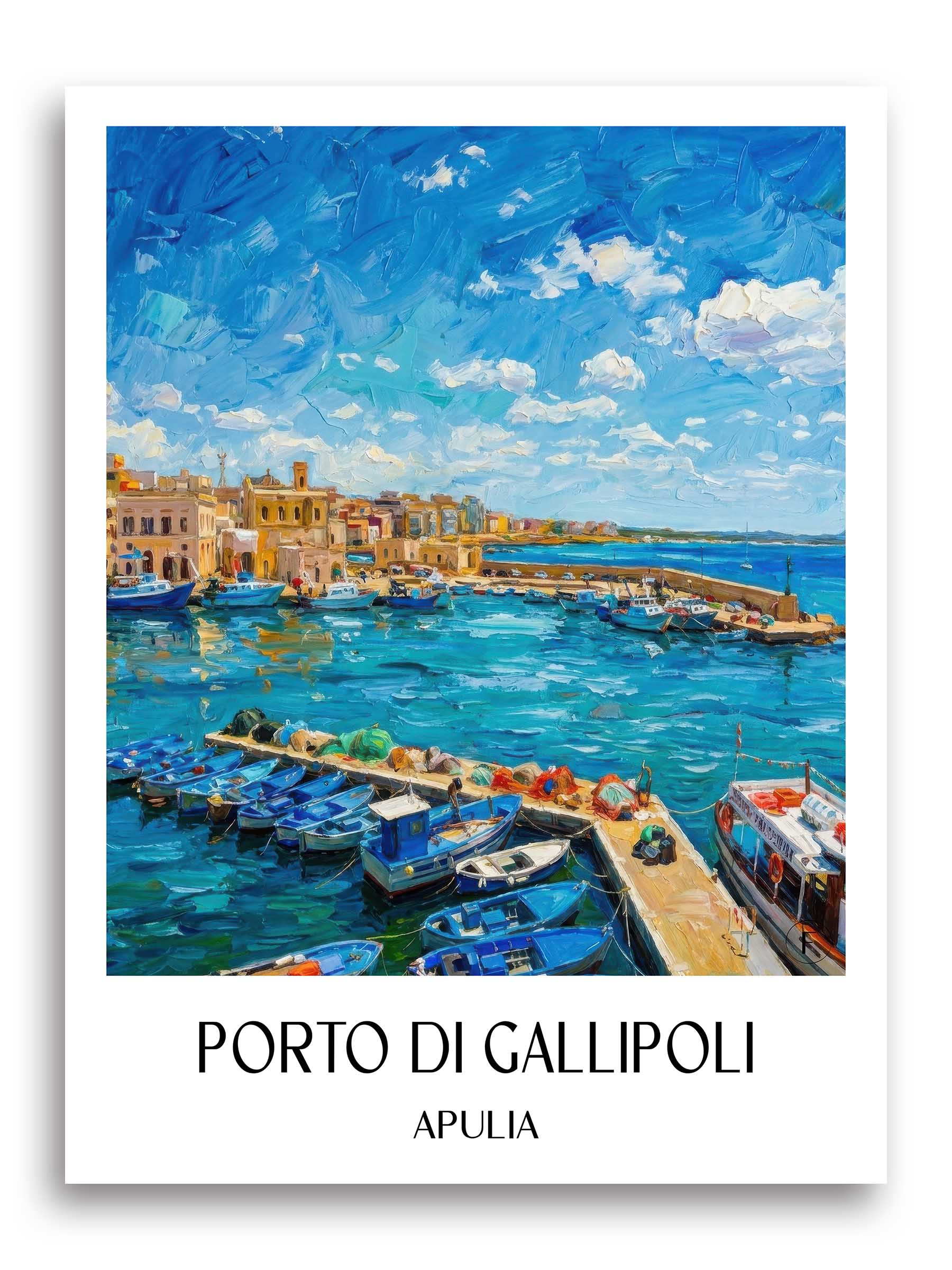 Porto di Gallipoli Poster - Apulien - Italien Kunstdruck - Ölgemälde von A4 bis A1