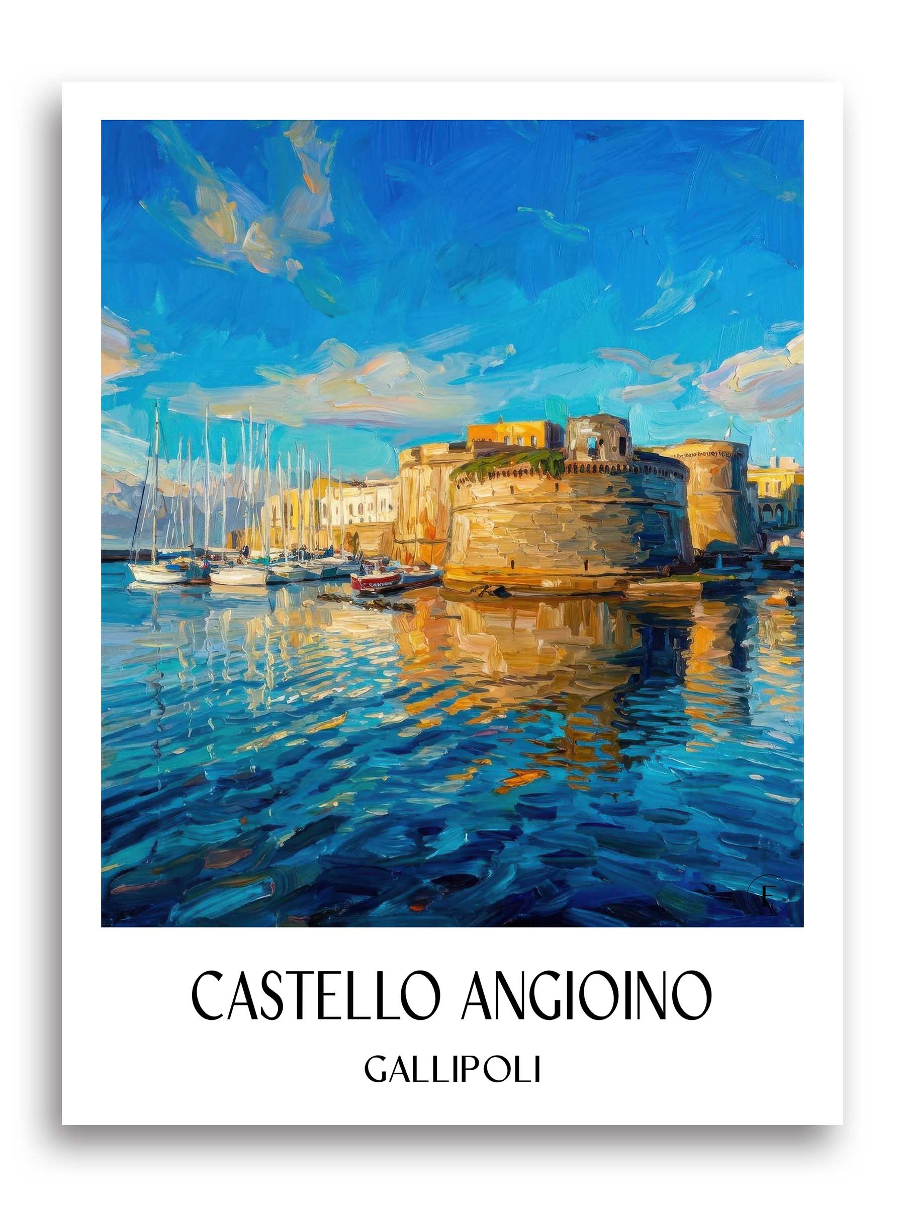Castello Angioino Poster - Gallipoli - Italien Kunstdruck - Ölgemälde von A4 bis A1