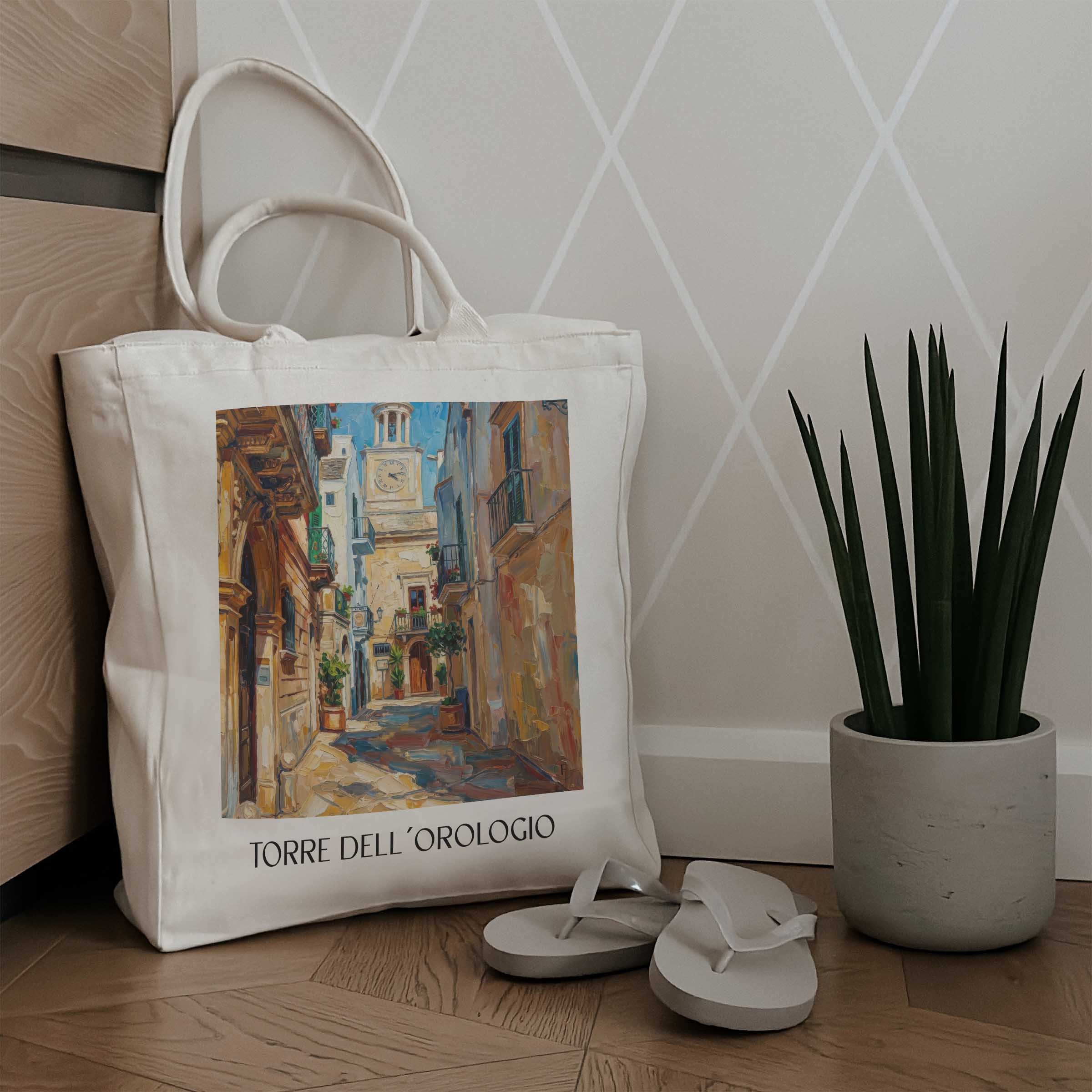 torre-dell´orologio-locorotondo-italien-einkaufstasche-oil-painting-oelgemaelde