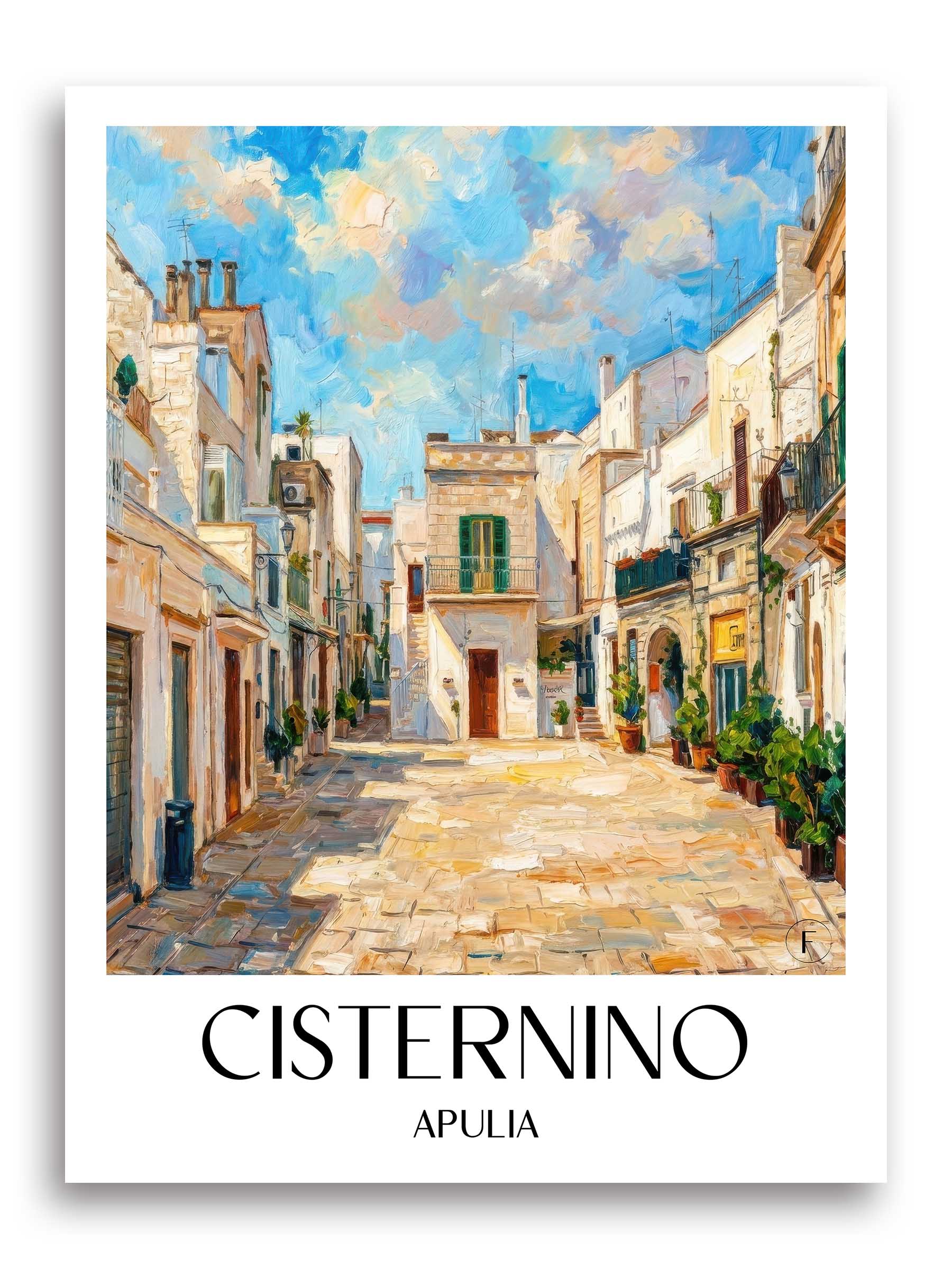 Cisternino Poster - Apulien - Italien Kunstdruck - Ölgemälde von A4 bis A1