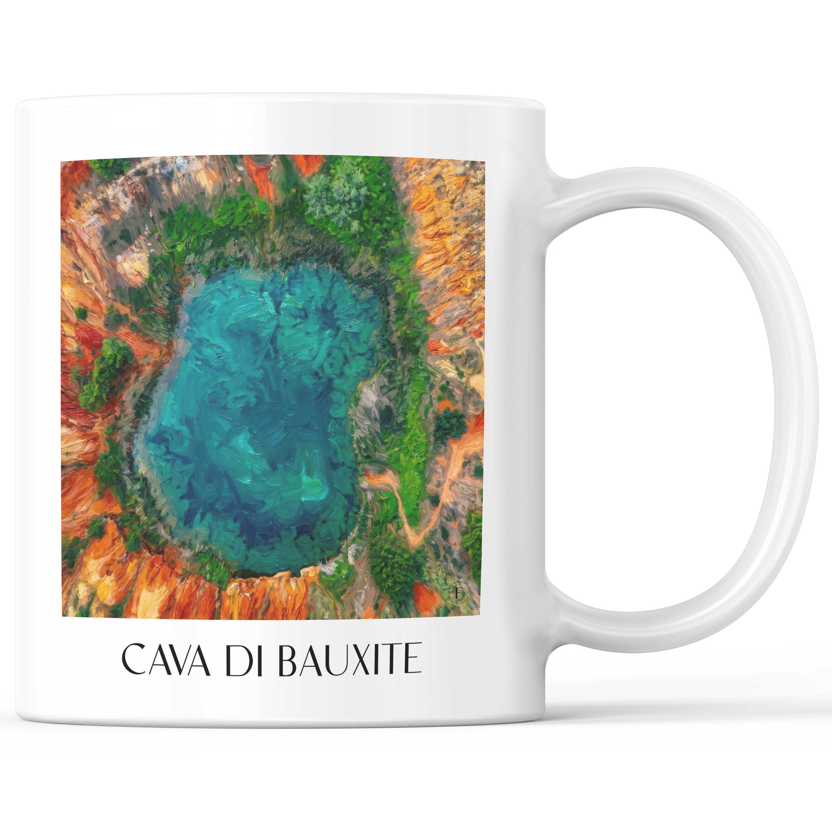 Cava di Bauxite Kaffeebecher - Salento - Italien Becher - Kaffeetasse im Ölgemälde Stil